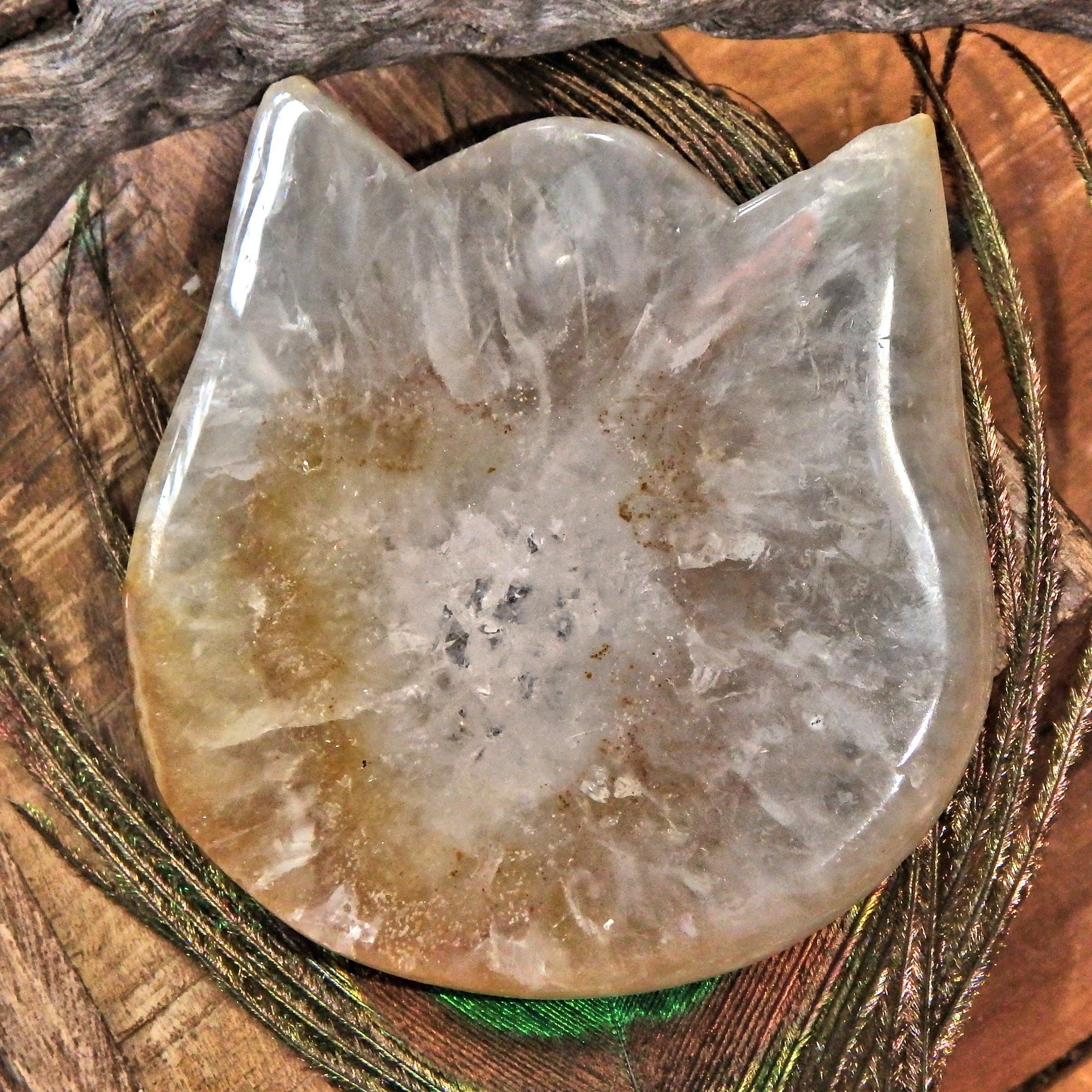 Adorable Druzy Geode Hematoid Quartz  Precious Cat Head Carving - Earth Family Crystals