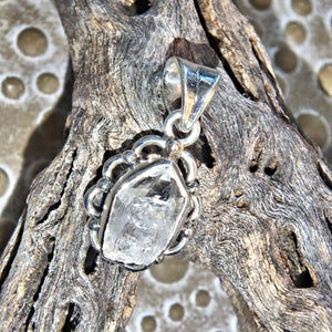 Still Water Herkimer Diamond Dainty Pendant Sterling Silver (Includes Silver Chain)