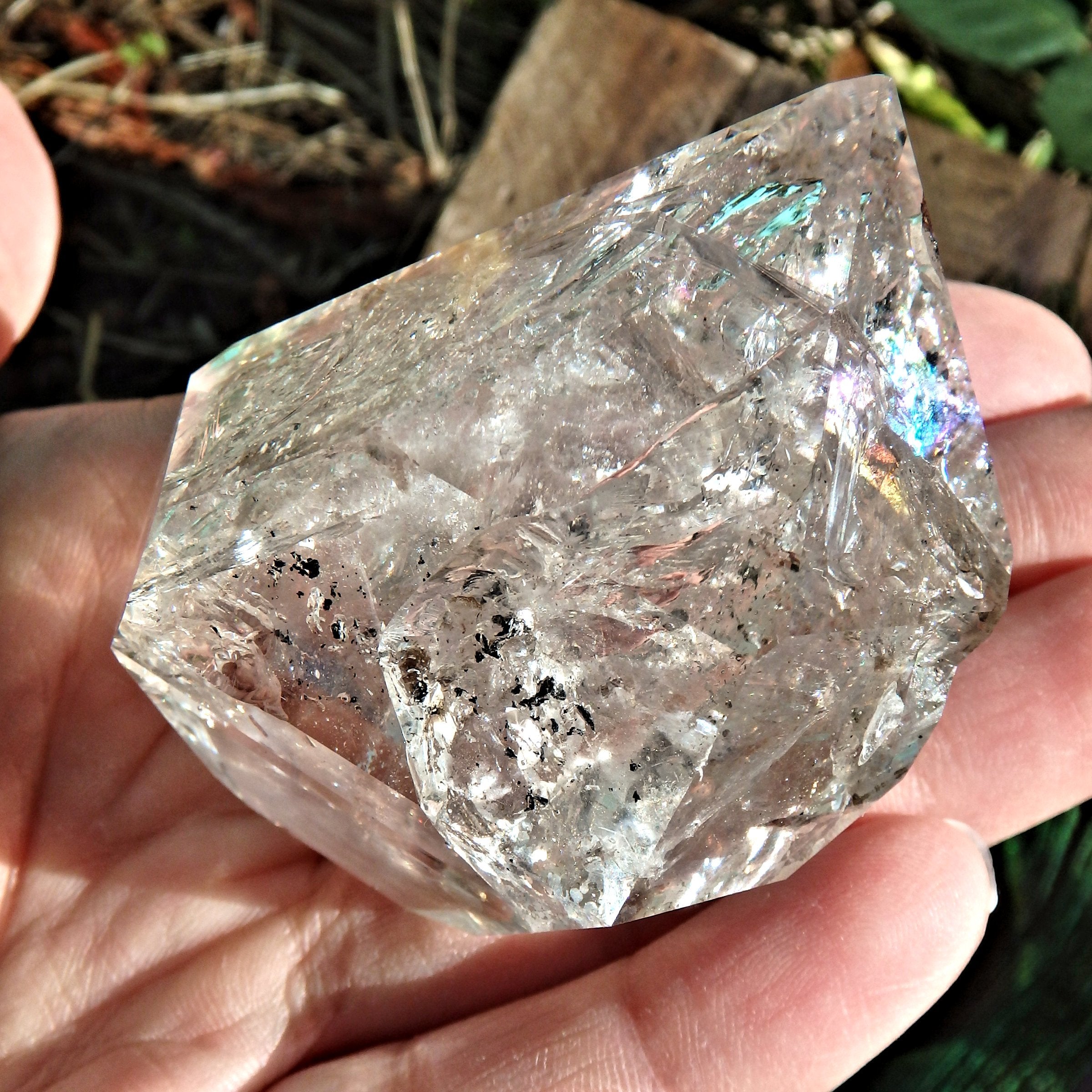 Rainbows & Record Keepers Large NY Herkimer Diamond DT Specimen - Earth Family Crystals