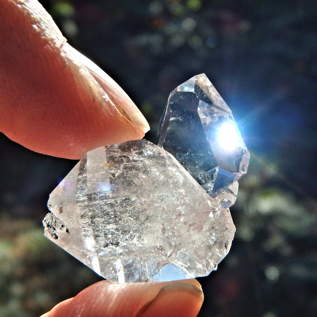 Cute Handheld NY Herkimer Diamond Dainty Cluster - Earth Family Crystals