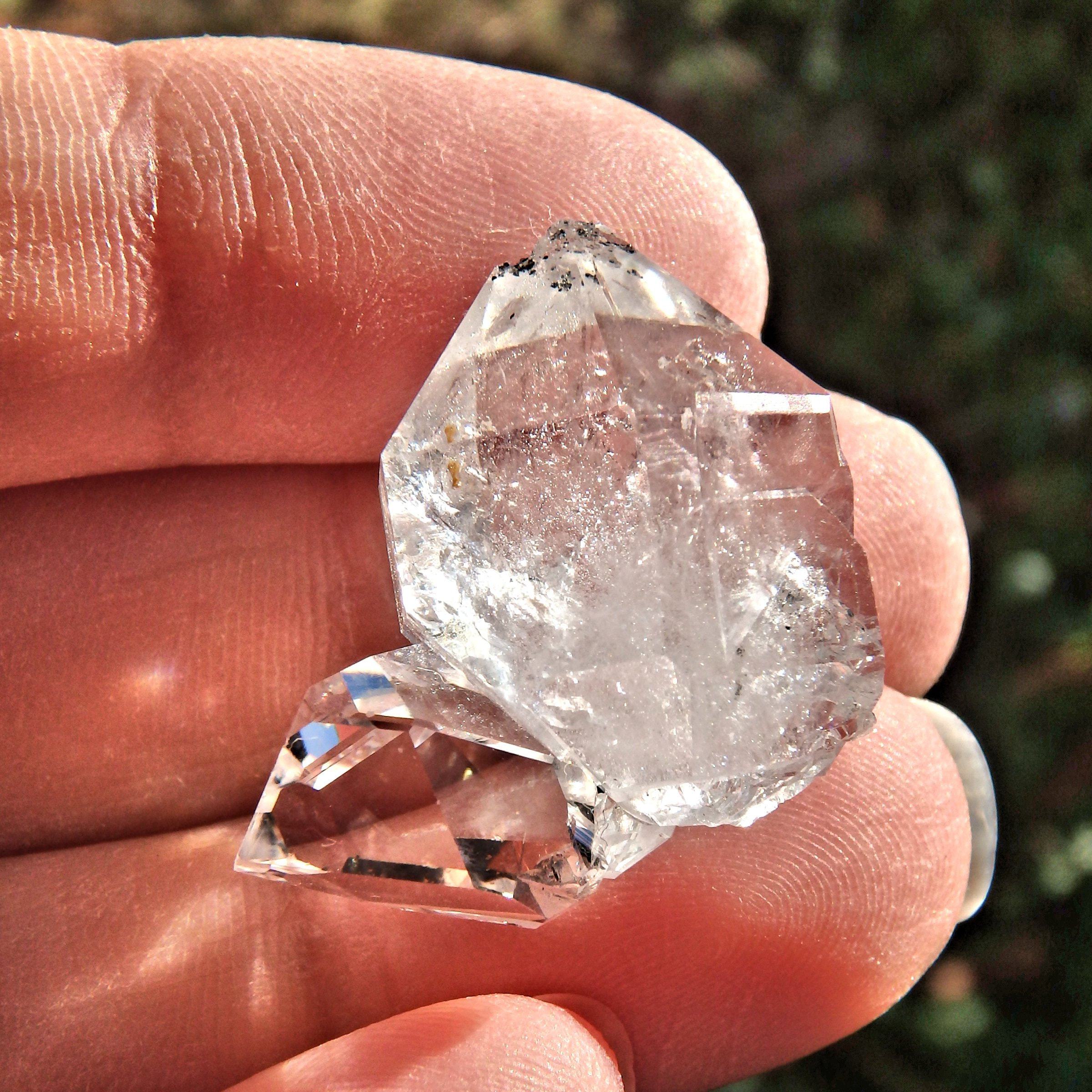 Cute Handheld NY Herkimer Diamond Dainty Cluster - Earth Family Crystals