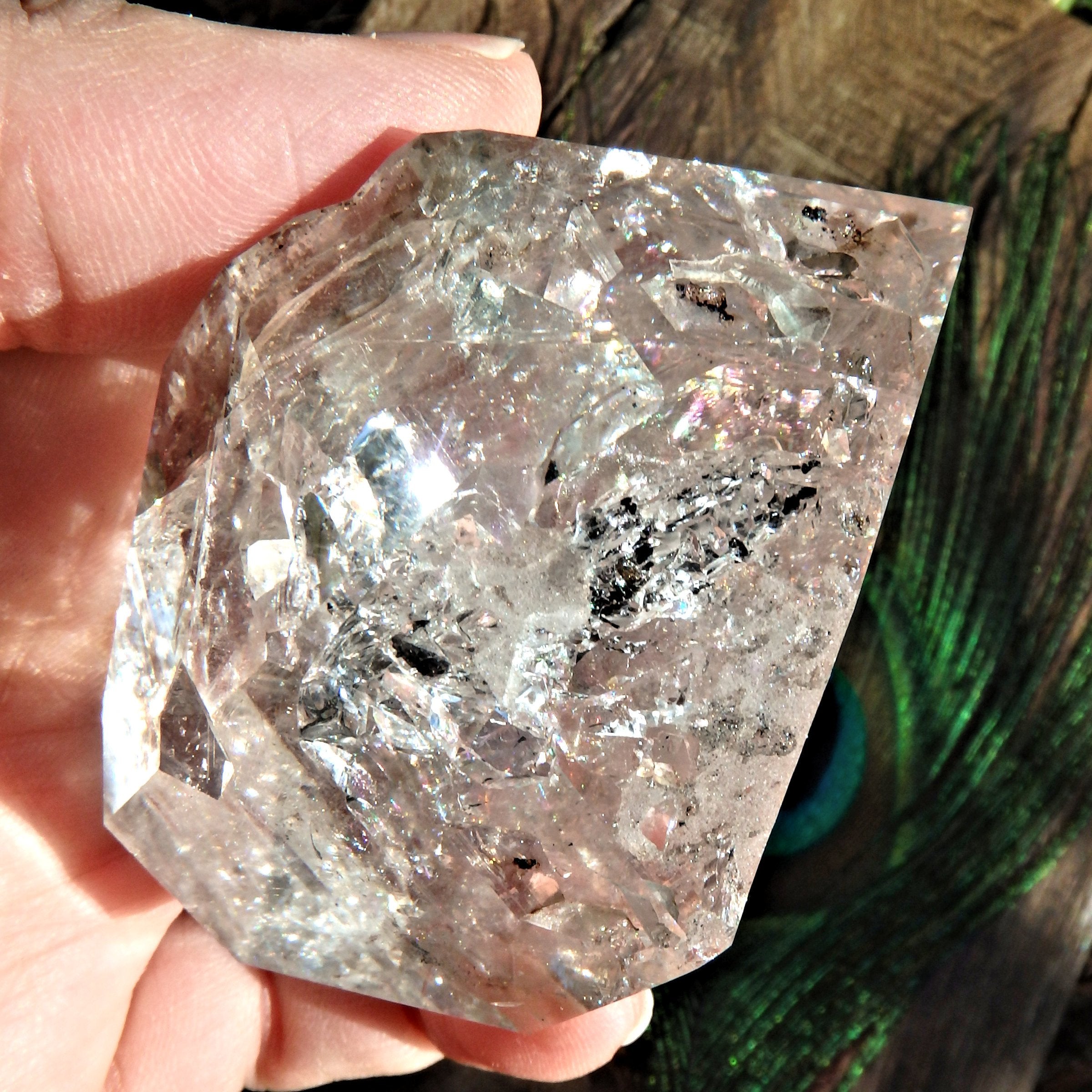 Rainbows & Record Keepers Large NY Herkimer Diamond DT Specimen - Earth Family Crystals