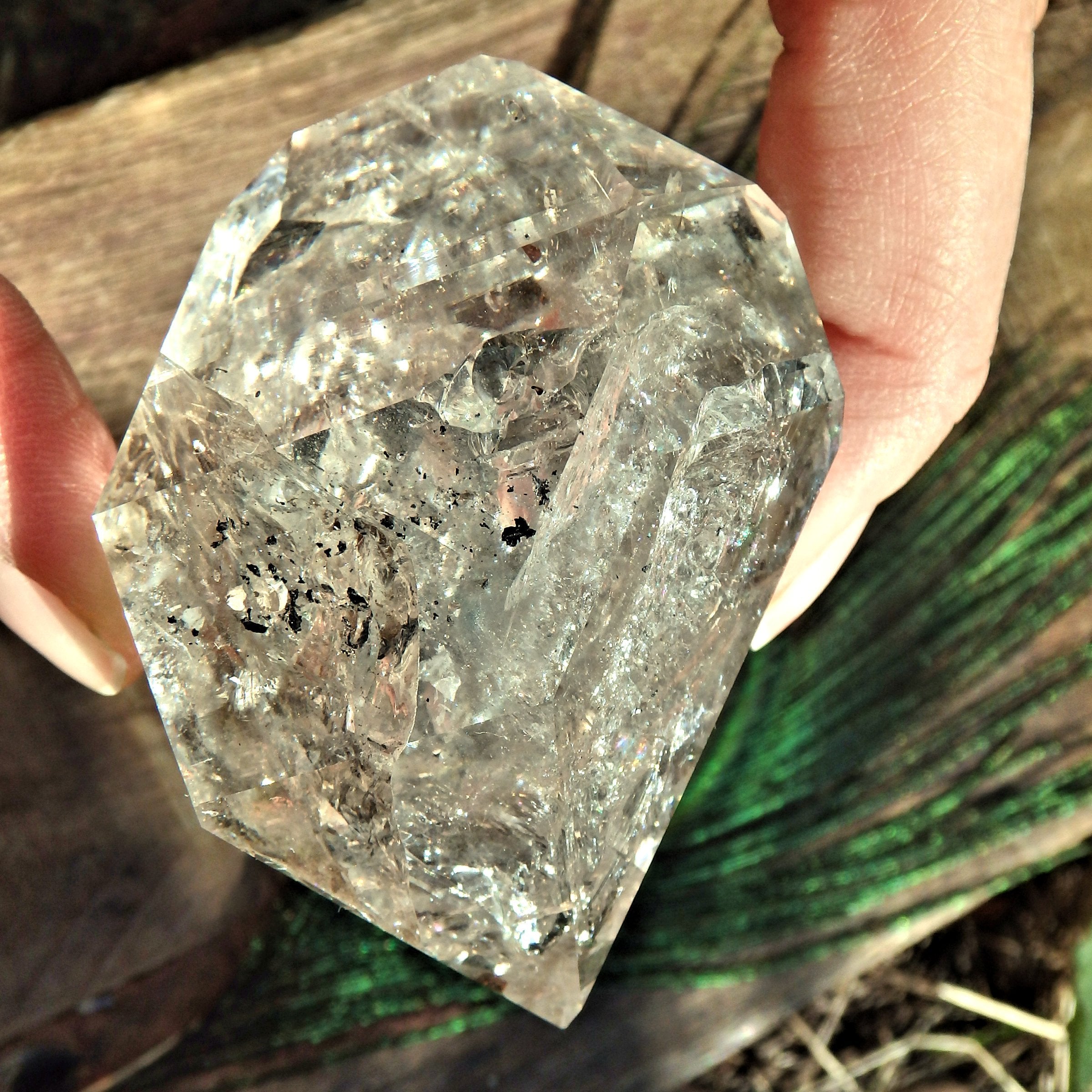 Rainbows & Record Keepers Large NY Herkimer Diamond DT Specimen - Earth Family Crystals