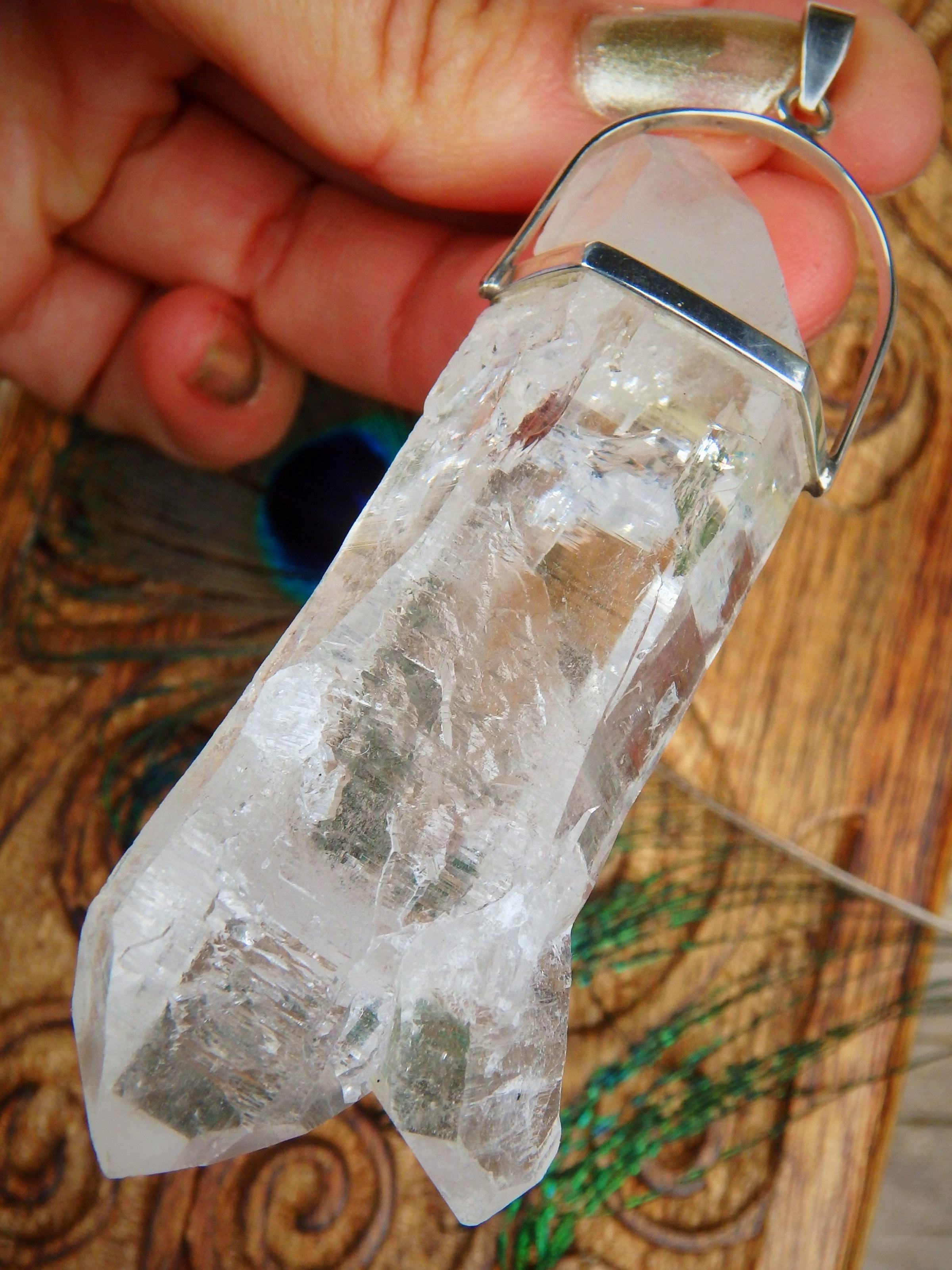 Chunky Statement Piece~DT Natural Himalayan Quartz Pendant With Baby Points & Self Healing In Sterling Silver (Includes Silver Chain) - Earth Family Crystals