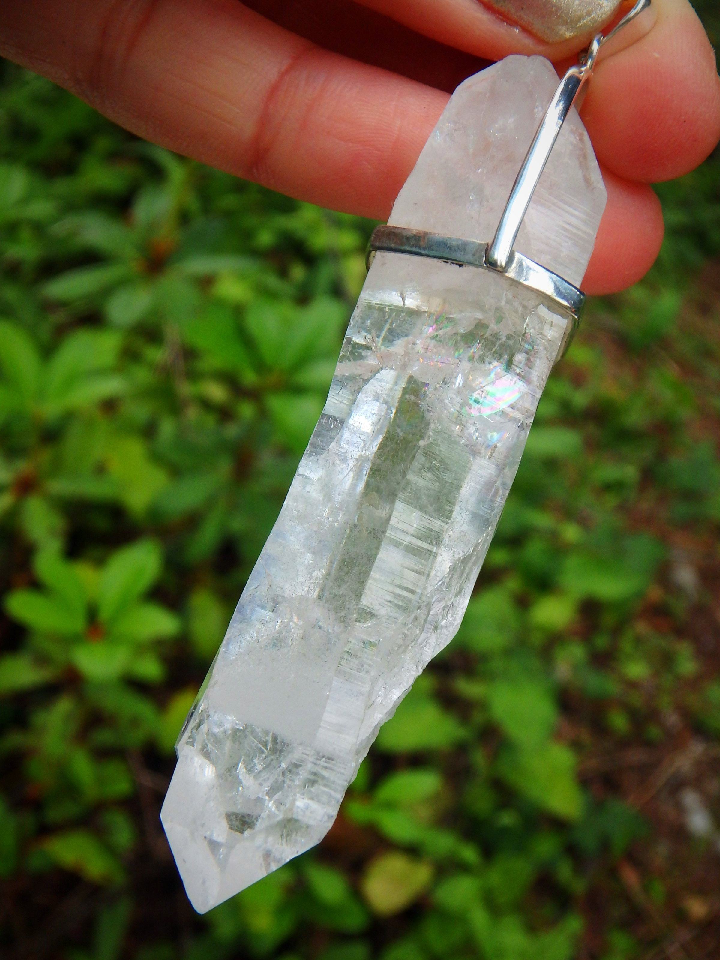 Chunky Statement Piece~DT Natural Himalayan Quartz Pendant With Baby Points & Self Healing In Sterling Silver (Includes Silver Chain) - Earth Family Crystals