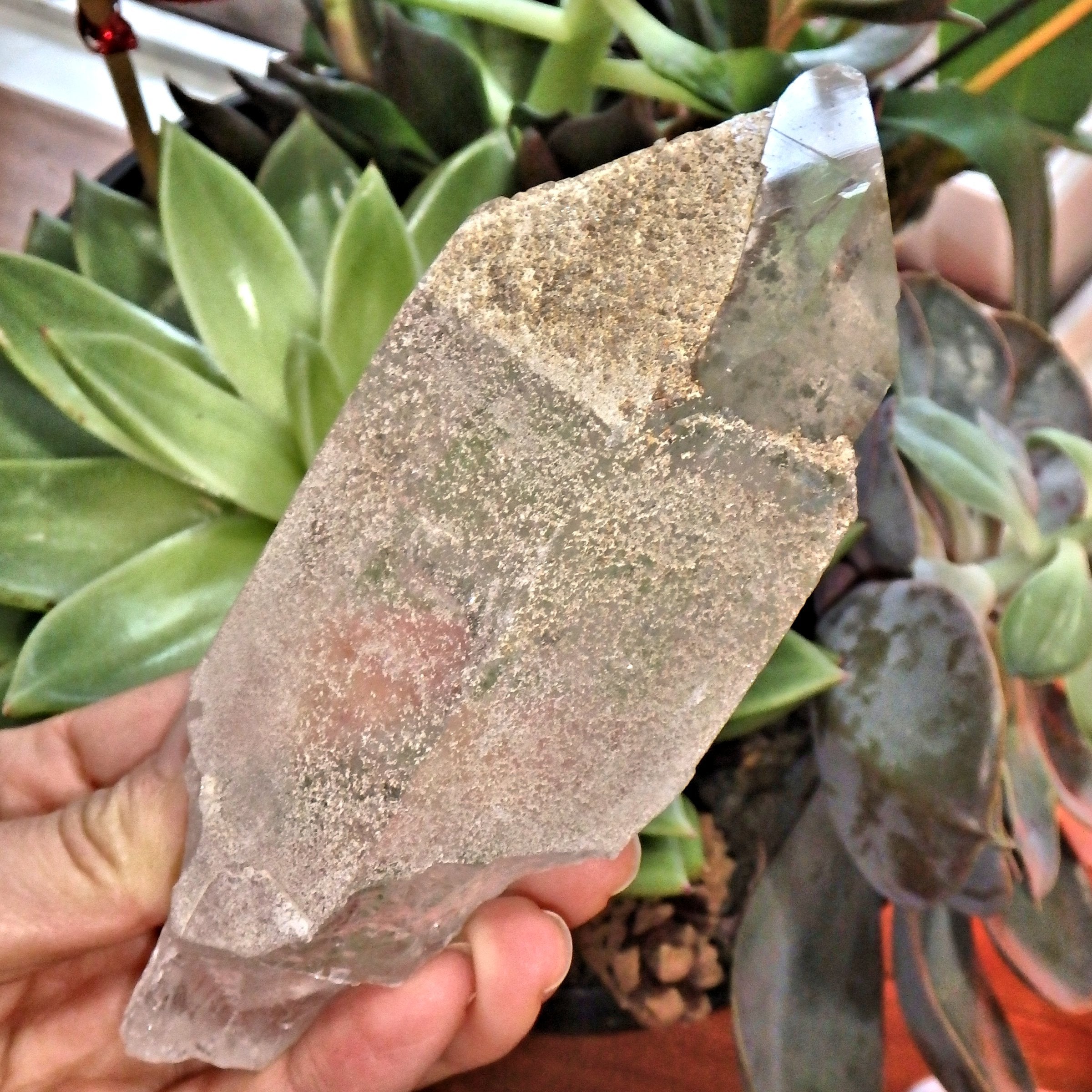 Reserved for Karen S One of a Kind Large Samadhi Himalayan Quartz Point With Self Healing - Earth Family Crystals