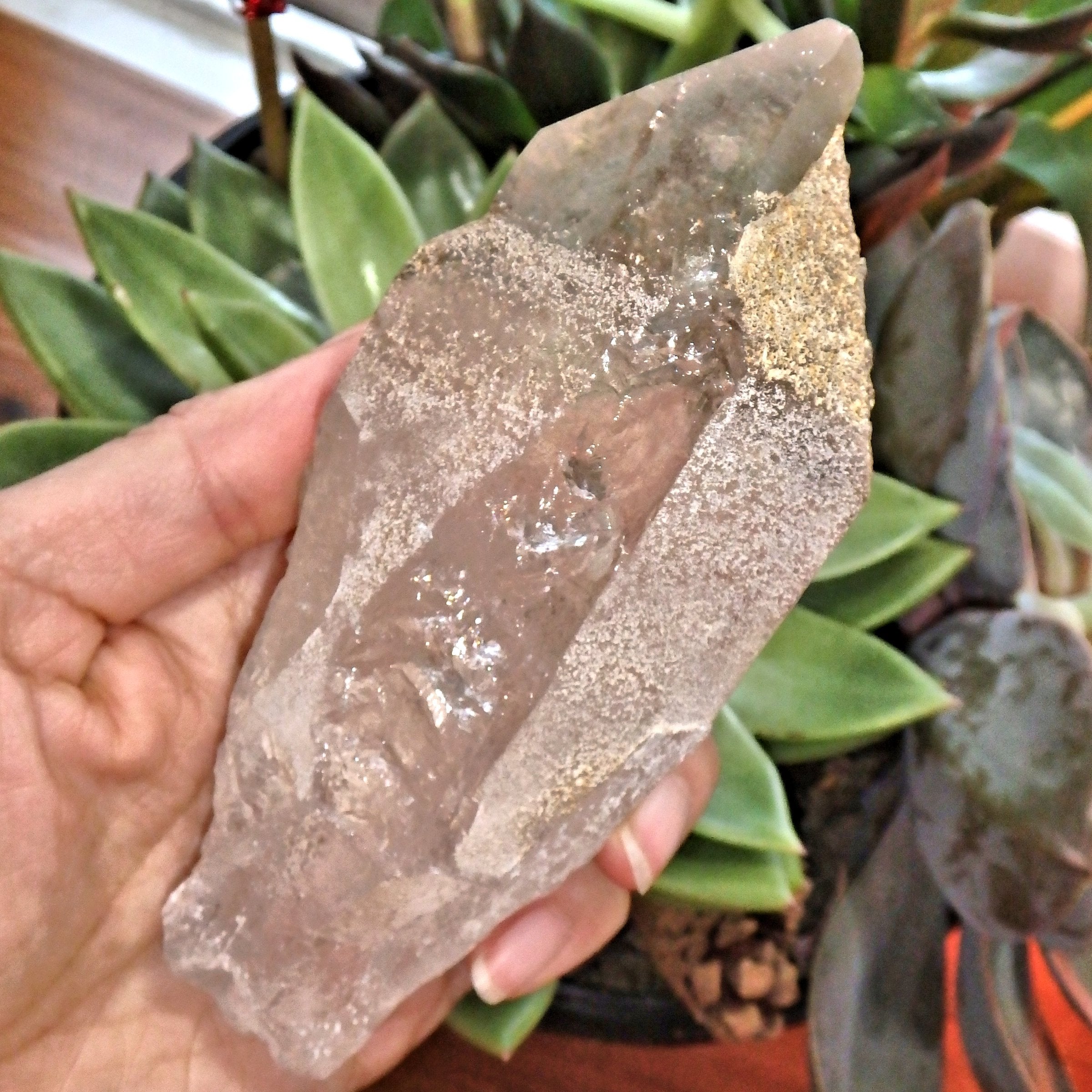 Reserved for Karen S One of a Kind Large Samadhi Himalayan Quartz Point With Self Healing - Earth Family Crystals