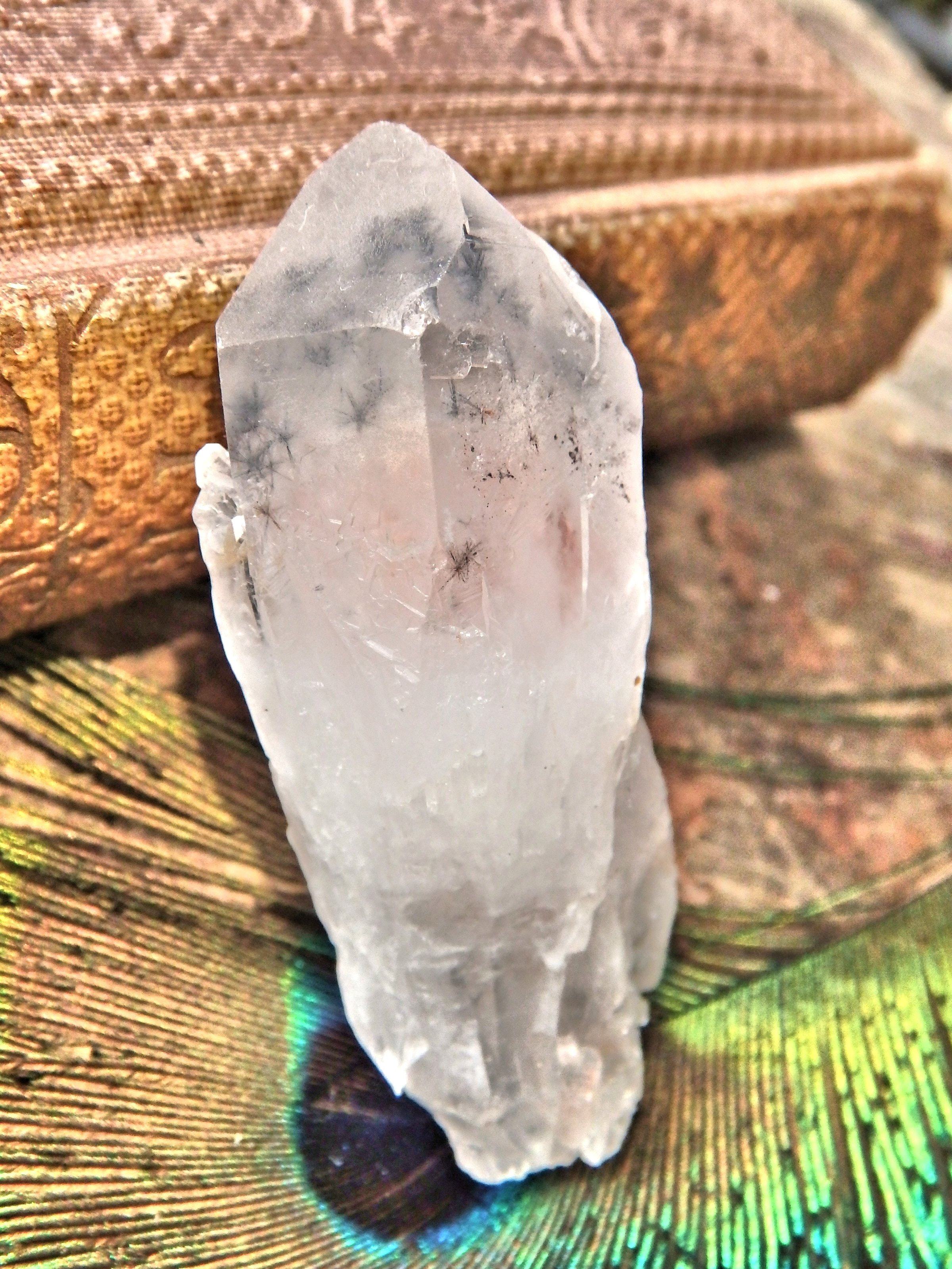 Bursts of Star Hollandite Elestial Quartz Point From Madagascar - Earth Family Crystals