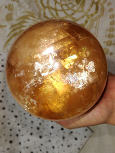 XXL Breathtaking Golden Sunshine Honey Calcite Sphere - Earth Family Crystals