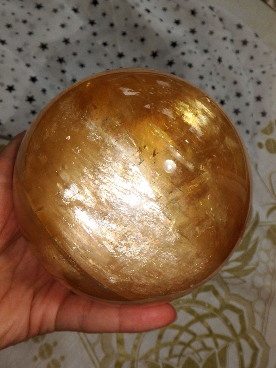 XXL Breathtaking Golden Sunshine Honey Calcite Sphere - Earth Family Crystals