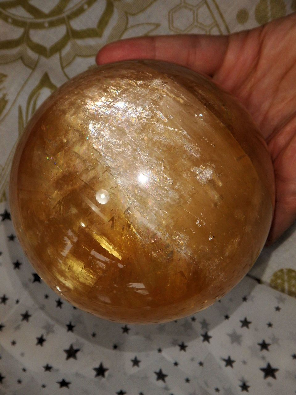 XXL Breathtaking Golden Sunshine Honey Calcite Sphere - Earth Family Crystals