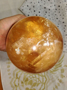 XXL Breathtaking Golden Sunshine Honey Calcite Sphere - Earth Family Crystals