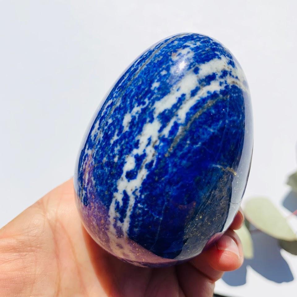 Beautiful XL Lapis Lazuli Egg Carving #1 - Earth Family Crystals