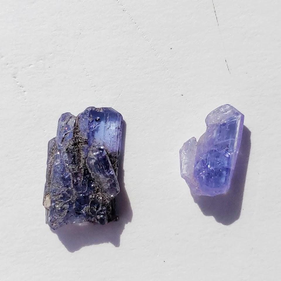 Set of 2 Natural Gemmy Violet Tanzanite Dainty Points in Collectors Box from Tanzania #2