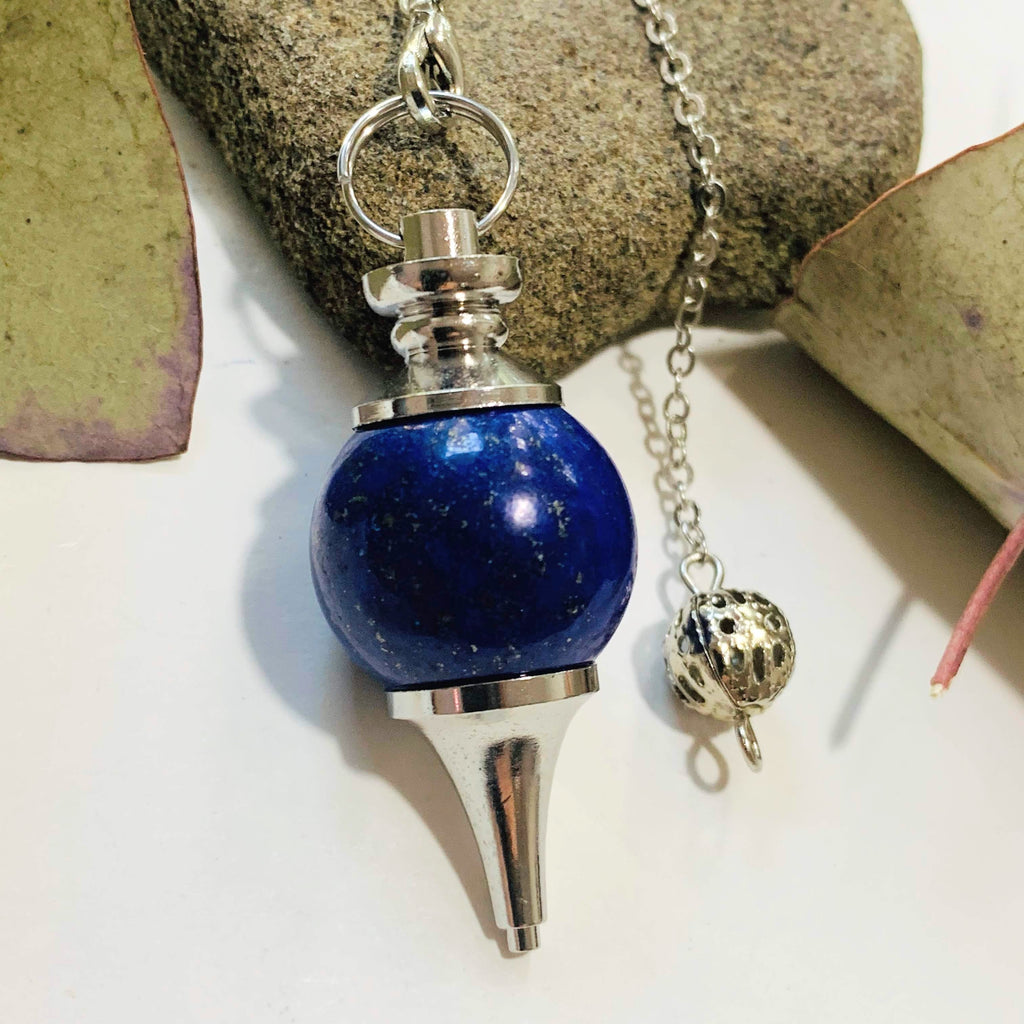 Cobalt Blue Lapis Lazuli Pendulum With Detachable Cord - Earth Family Crystals