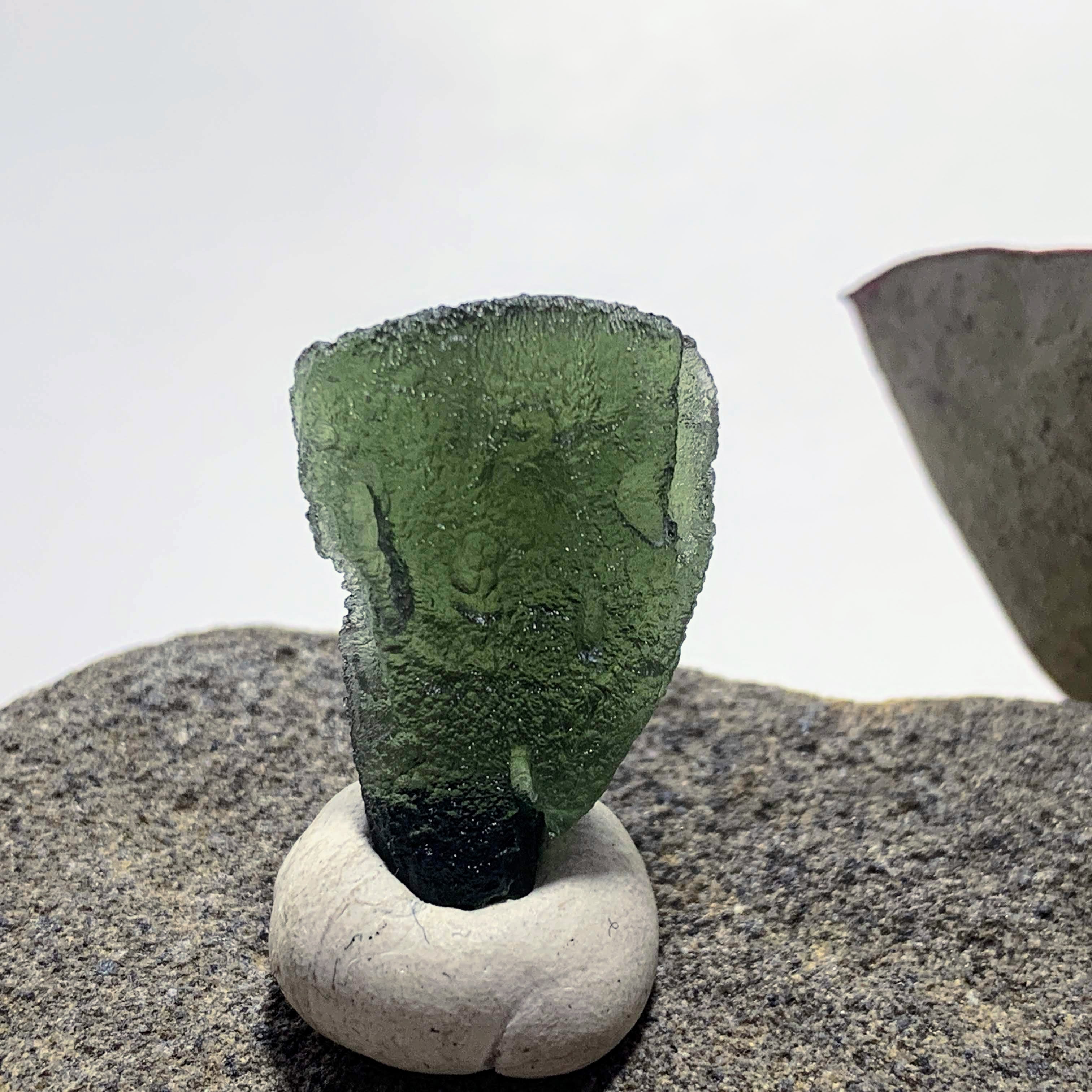 Genuine Raw Green Moldavite Specimen From Czech Republic #1 - Earth Family Crystals