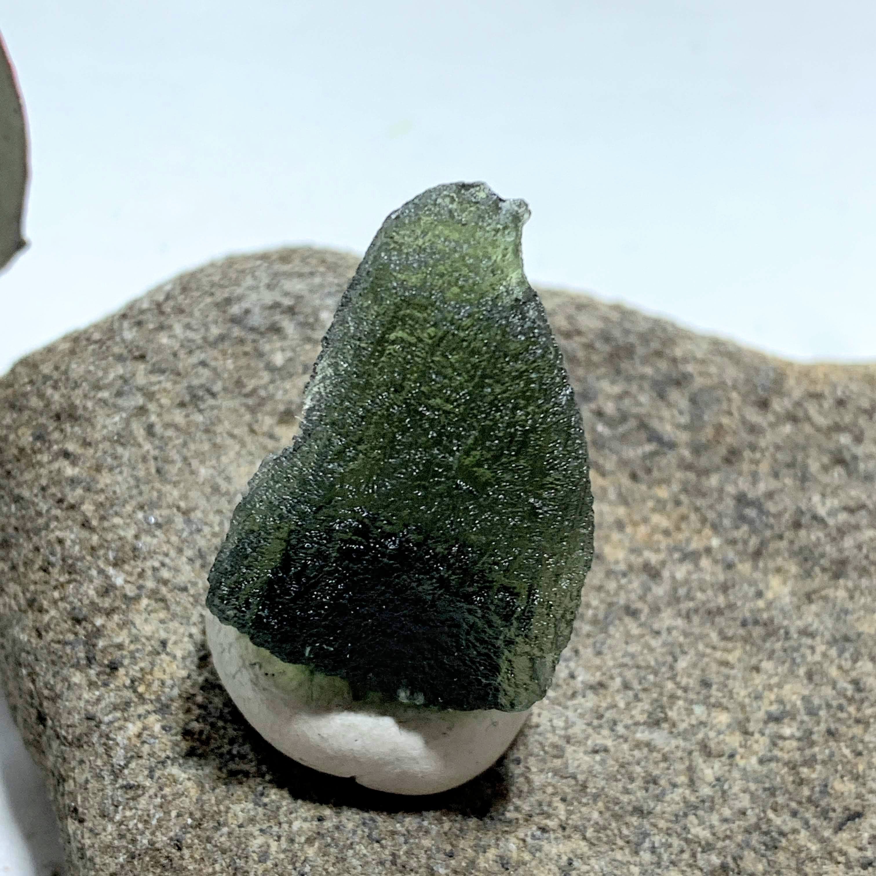 Genuine Raw Green Moldavite Specimen From Czech Republic #1 - Earth Family Crystals