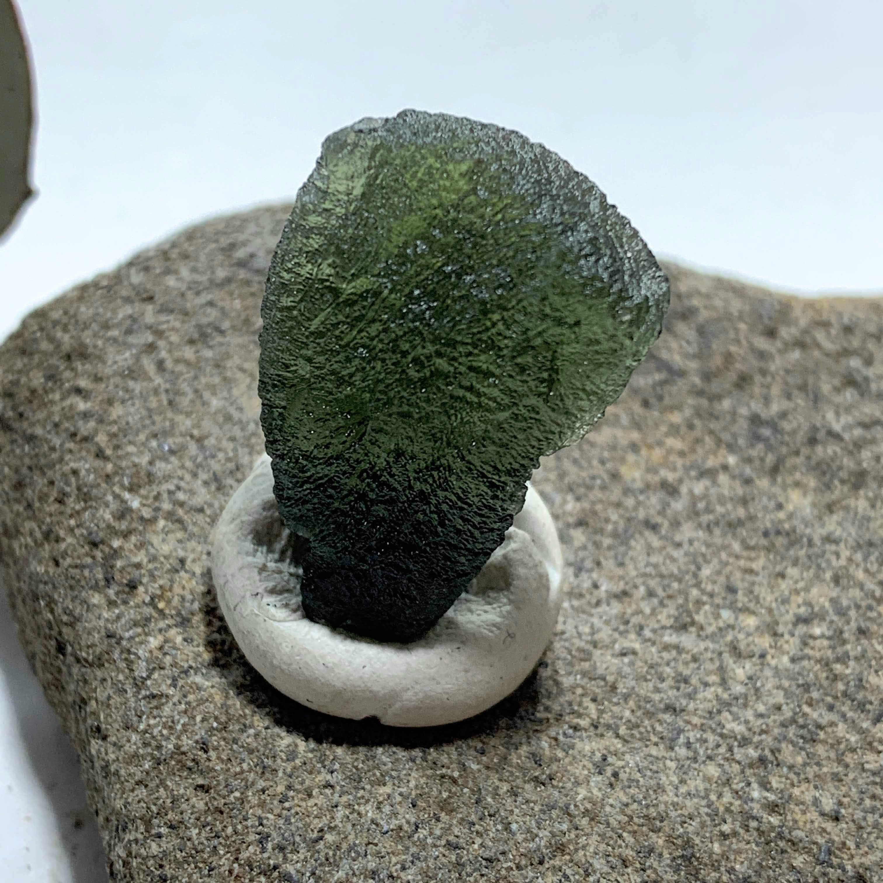 Genuine Raw Green Moldavite Specimen From Czech Republic #1 - Earth Family Crystals