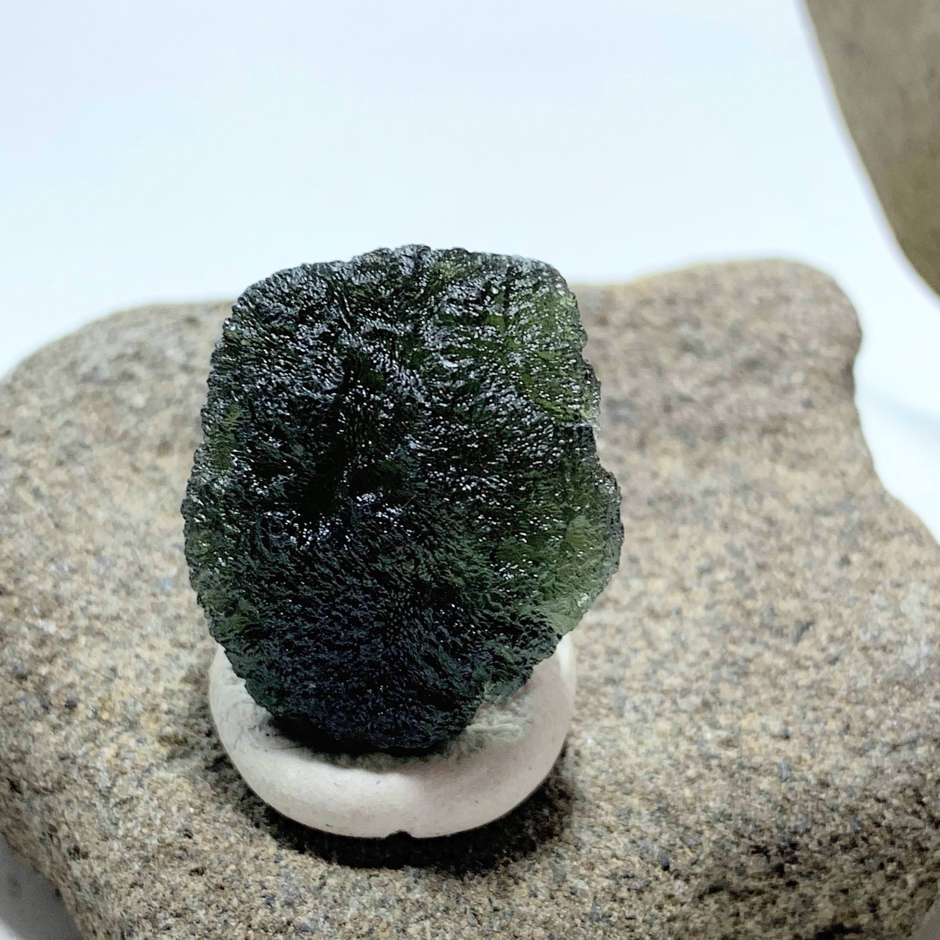 Genuine Raw Green Moldavite Specimen From Czech Republic #2 - Earth Family Crystals