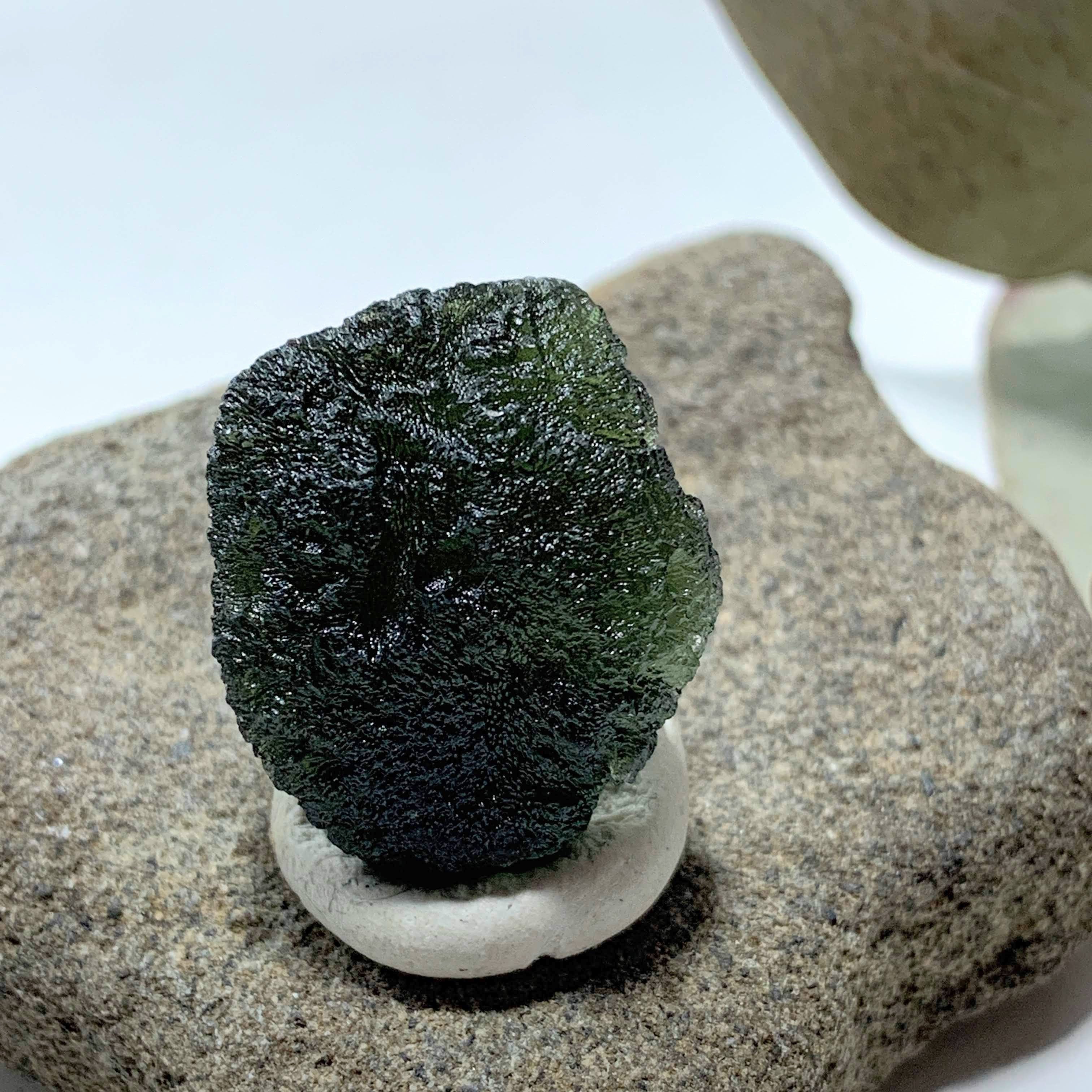 Genuine Raw Green Moldavite Specimen From Czech Republic #2 - Earth Family Crystals