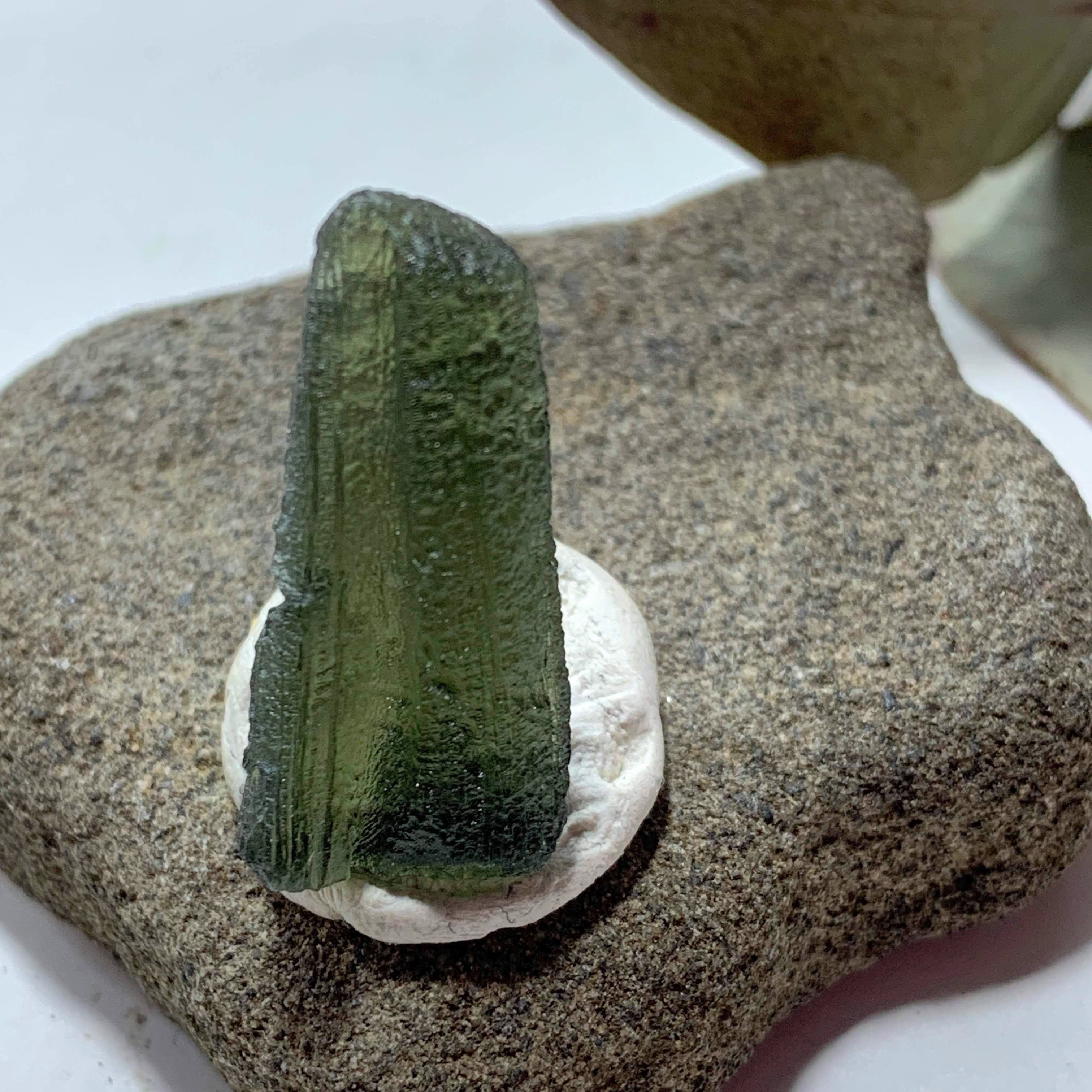 Genuine Raw Green Moldavite Specimen From Czech Republic #5 - Earth Family Crystals