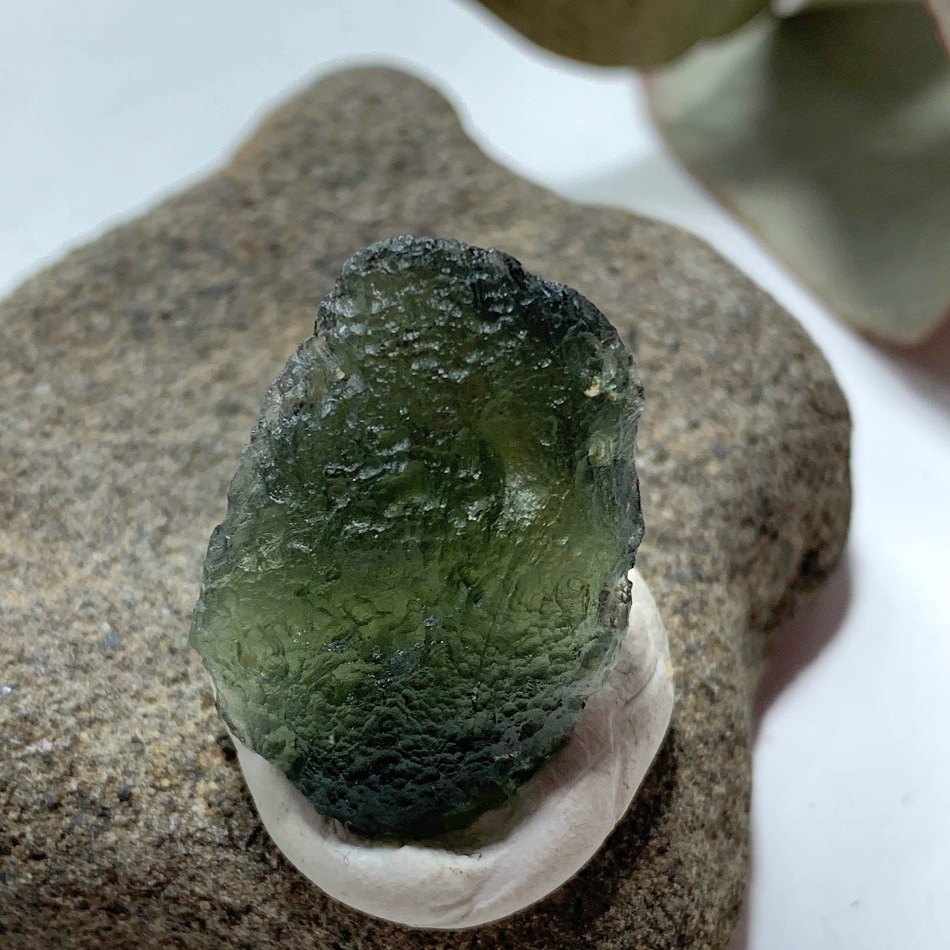 Genuine Raw Green Moldavite Specimen From Czech Republic #6 - Earth Family Crystals