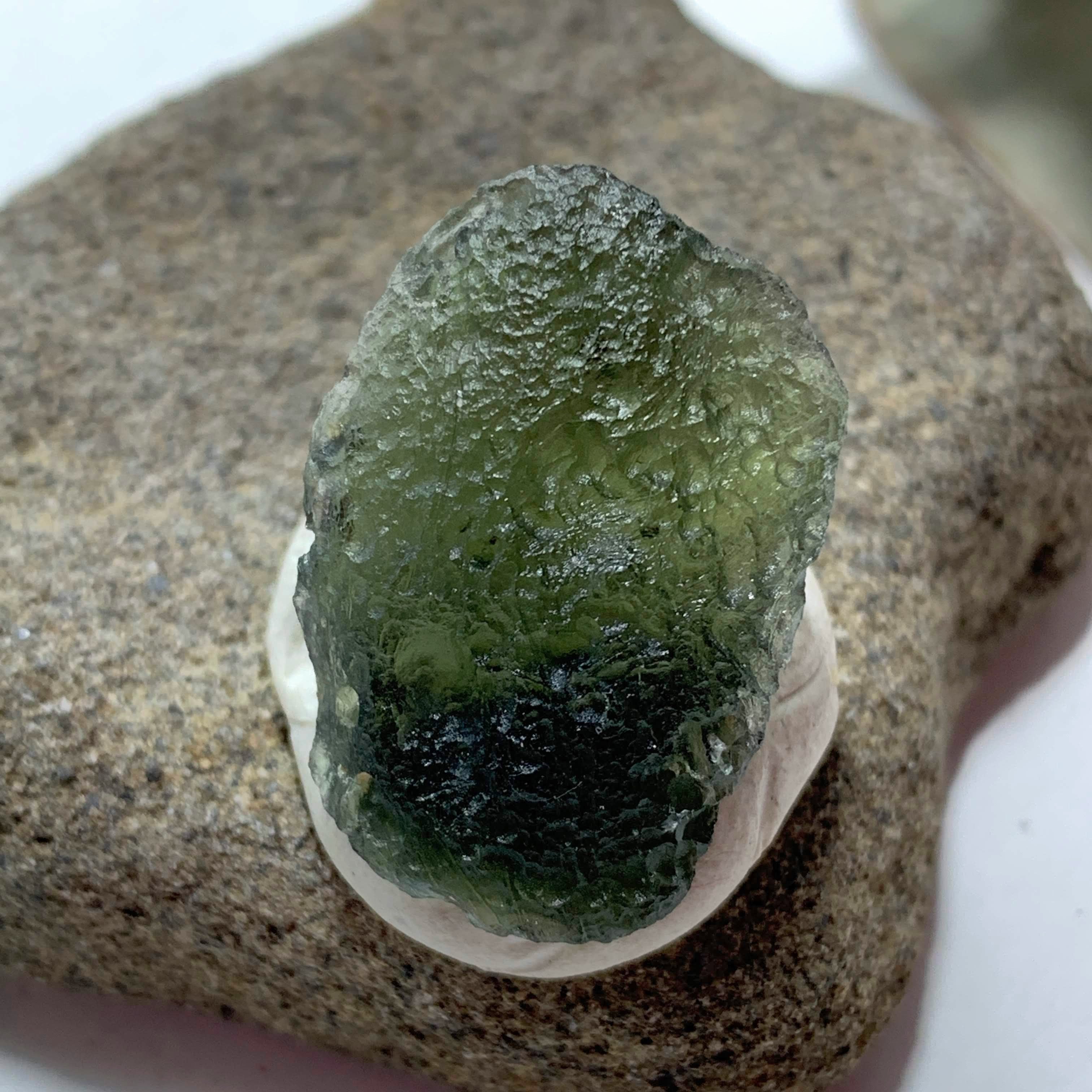 Genuine Raw Green Moldavite Specimen From Czech Republic #6 - Earth Family Crystals