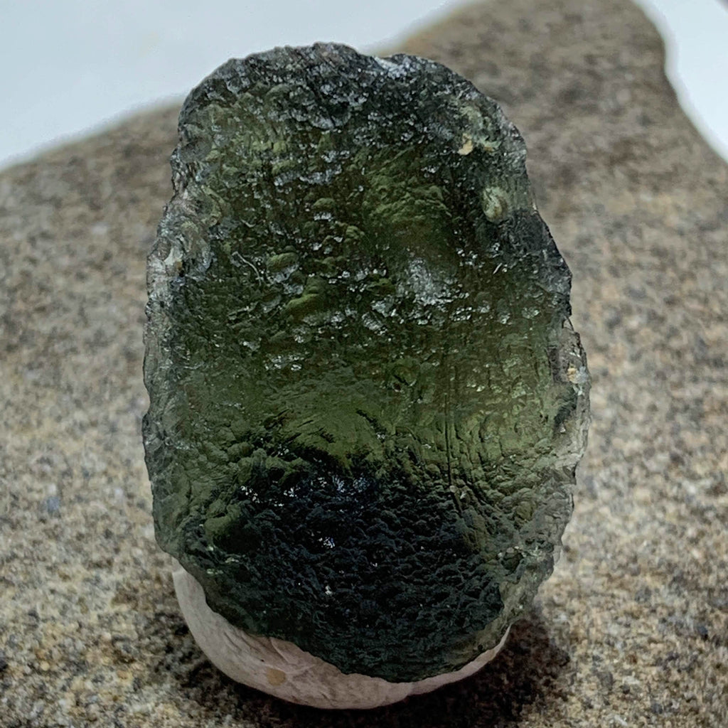 Genuine Raw Green Moldavite Specimen From Czech Republic #6 - Earth Family Crystals