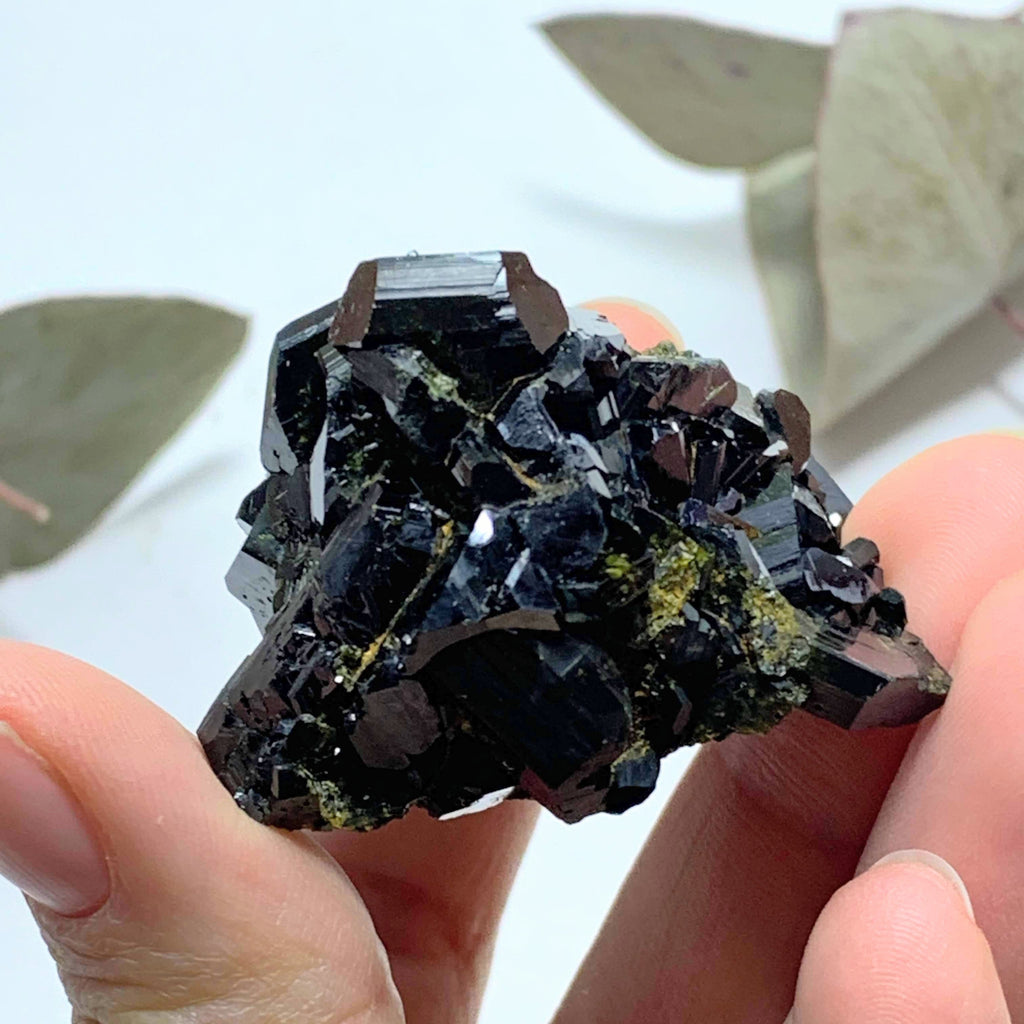 Fascinating Deep Forest Green Natural Epidote Cluster - Earth Family Crystals