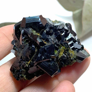 Fascinating Deep Forest Green Natural Epidote Cluster - Earth Family Crystals