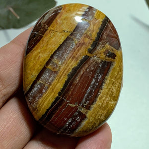 Stripped Zebra Red Jasper Smooth Worry/Pocket Stone From India #3