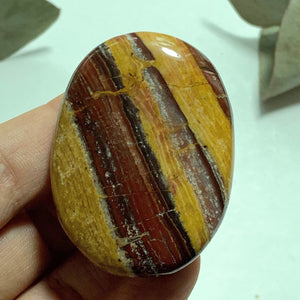 Stripped Zebra Red Jasper Smooth Worry/Pocket Stone From India #3