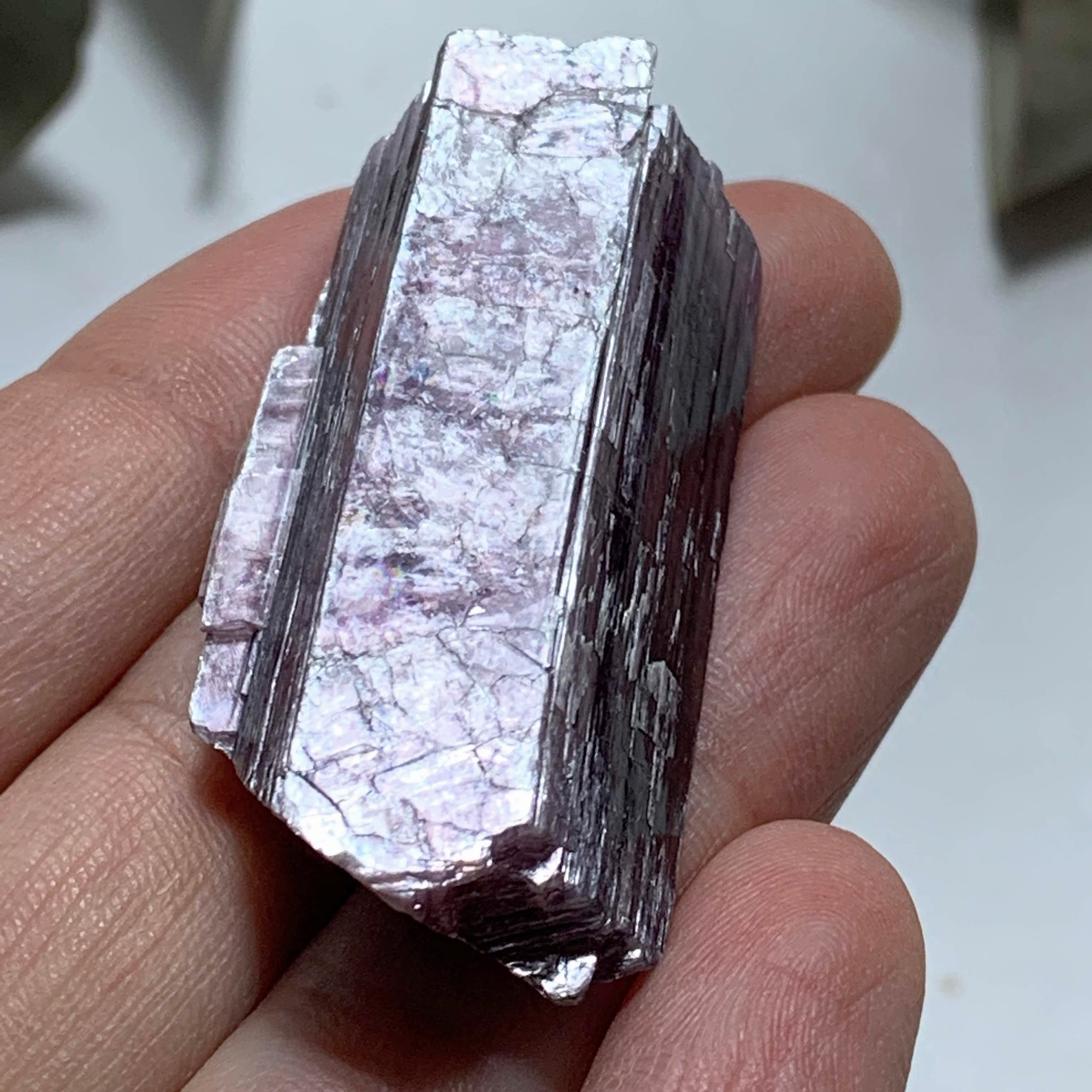 Gemmy Deep Violet Purple & High Shine Raw Lepidolite Specimen From Brazil #1 - Earth Family Crystals