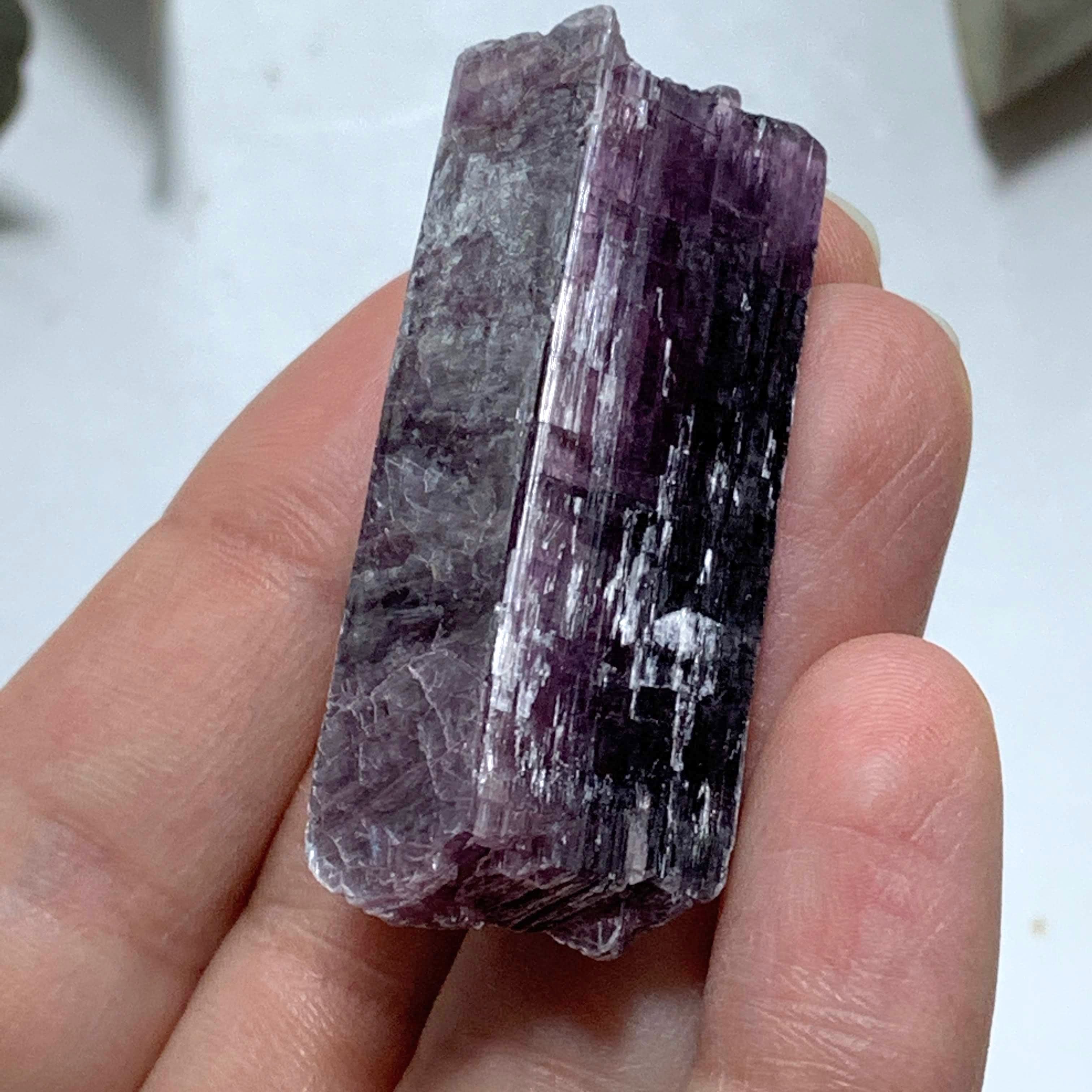 Gemmy Deep Violet Purple & High Shine Raw Lepidolite Specimen From Brazil #1 - Earth Family Crystals