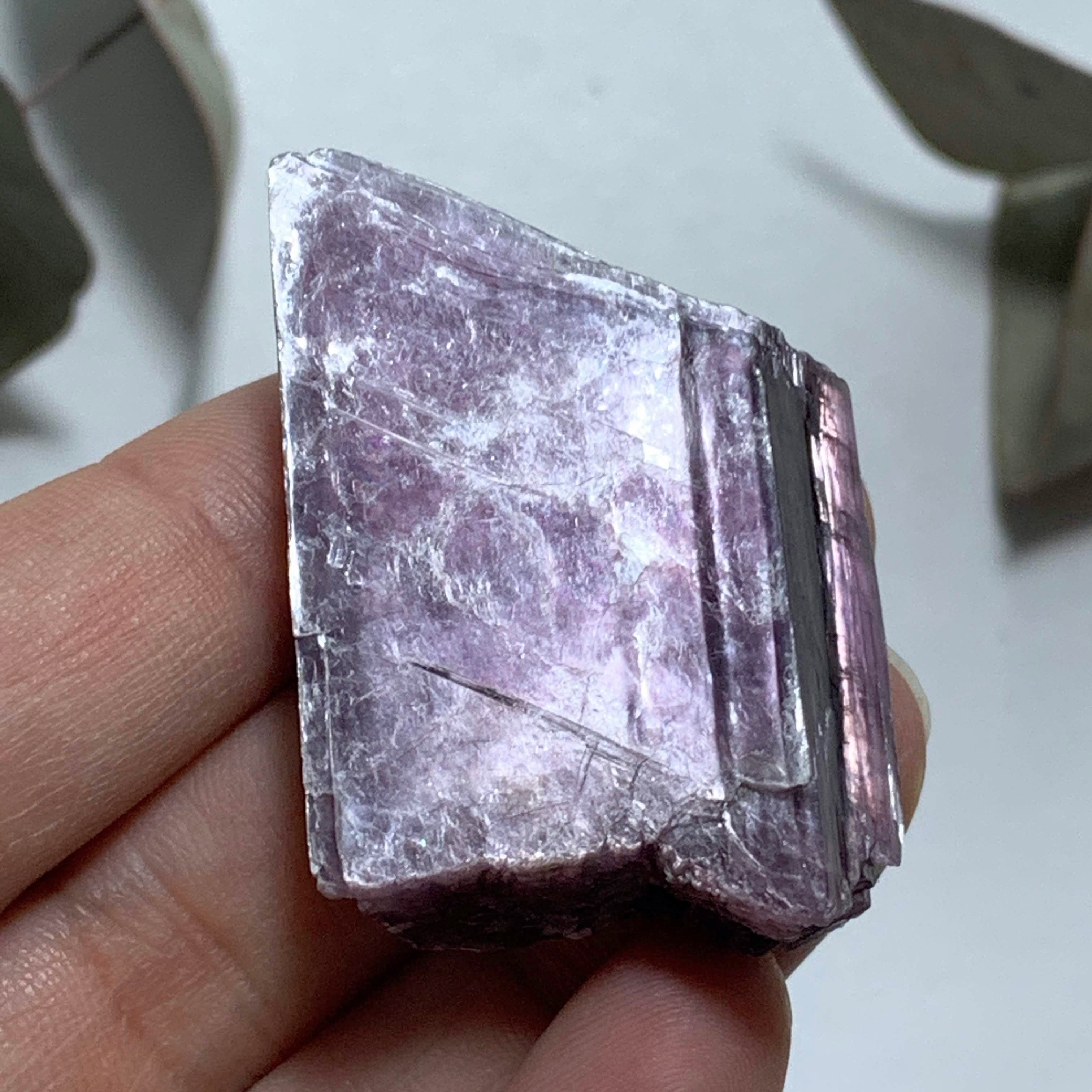 Gemmy Deep Violet Purple & High Shine Raw Lepidolite Specimen From Brazil #2 - Earth Family Crystals