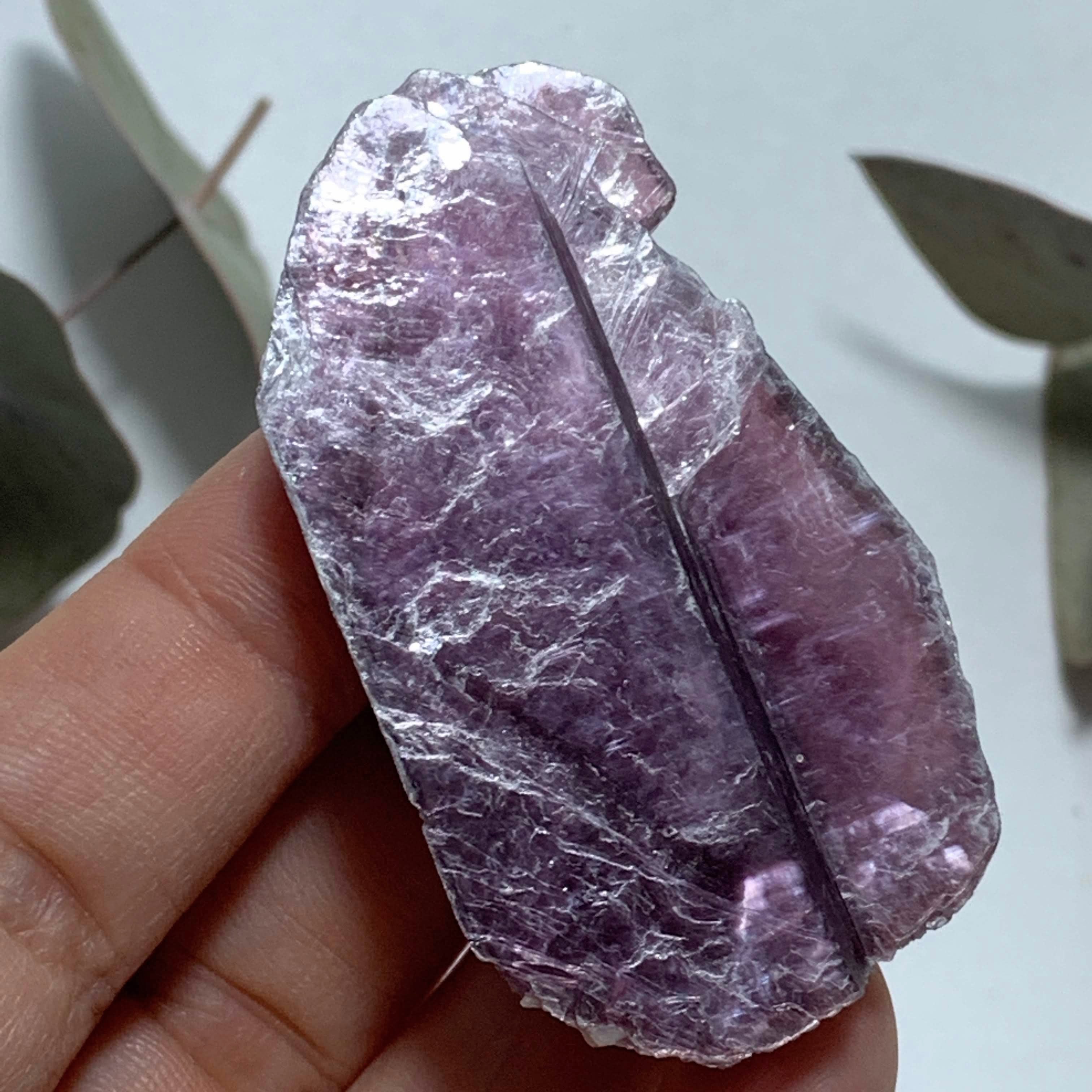 Gemmy Deep Violet Purple & High Shine Raw Lepidolite Specimen From Brazil #3 - Earth Family Crystals
