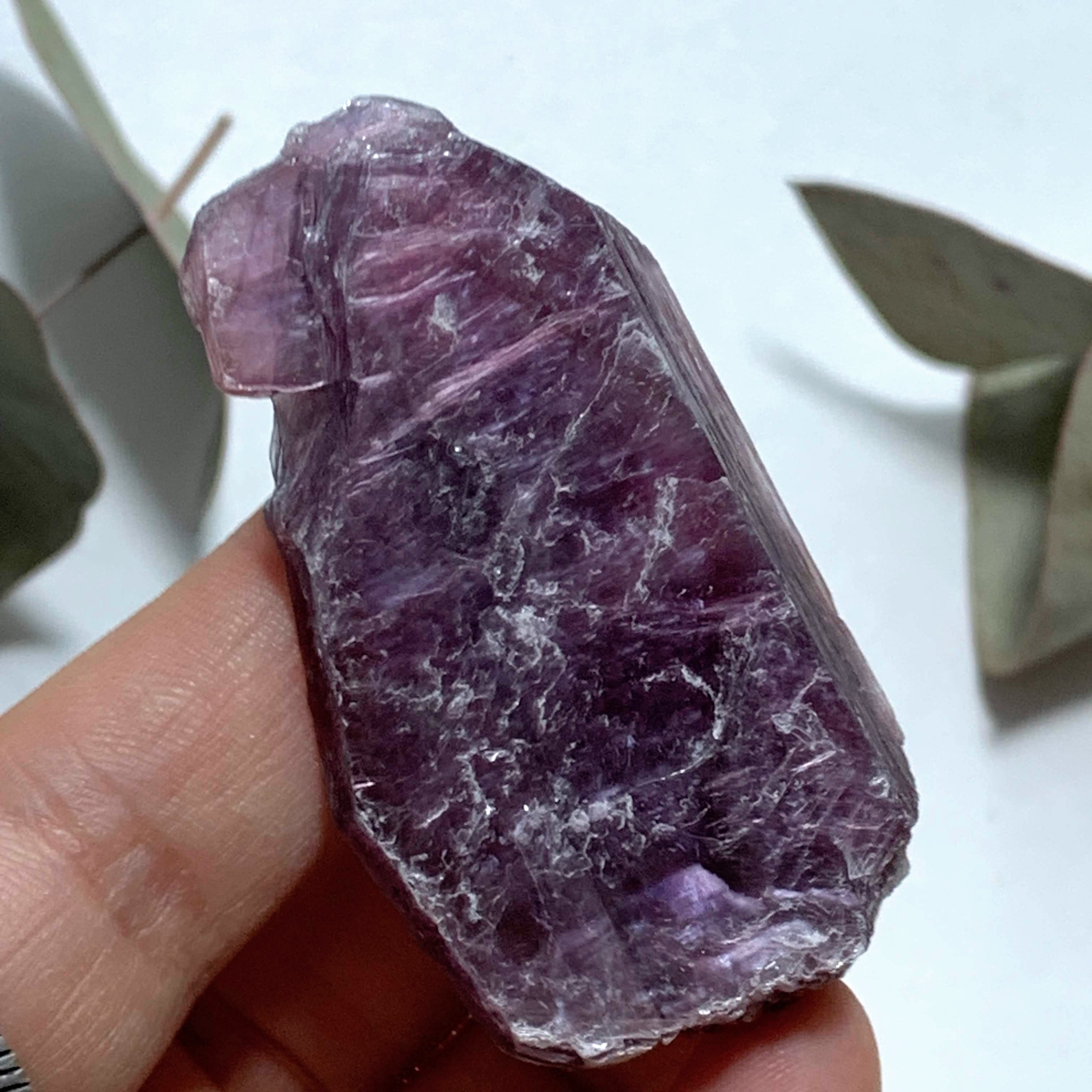 Gemmy Deep Violet Purple & High Shine Raw Lepidolite Specimen From Brazil #3 - Earth Family Crystals