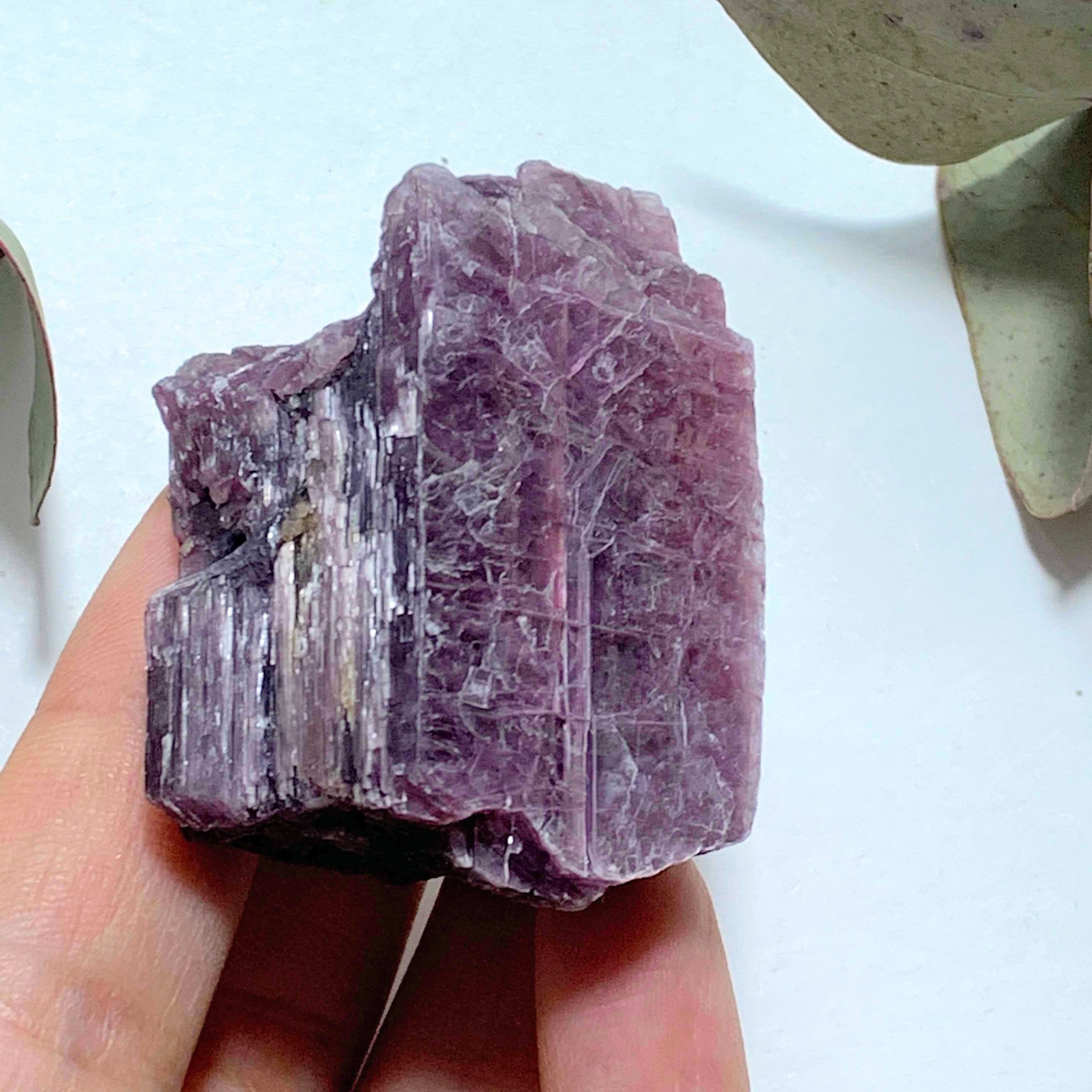 Gemmy Deep Violet Purple & High Shine Raw Lepidolite Specimen From Brazil #4 - Earth Family Crystals