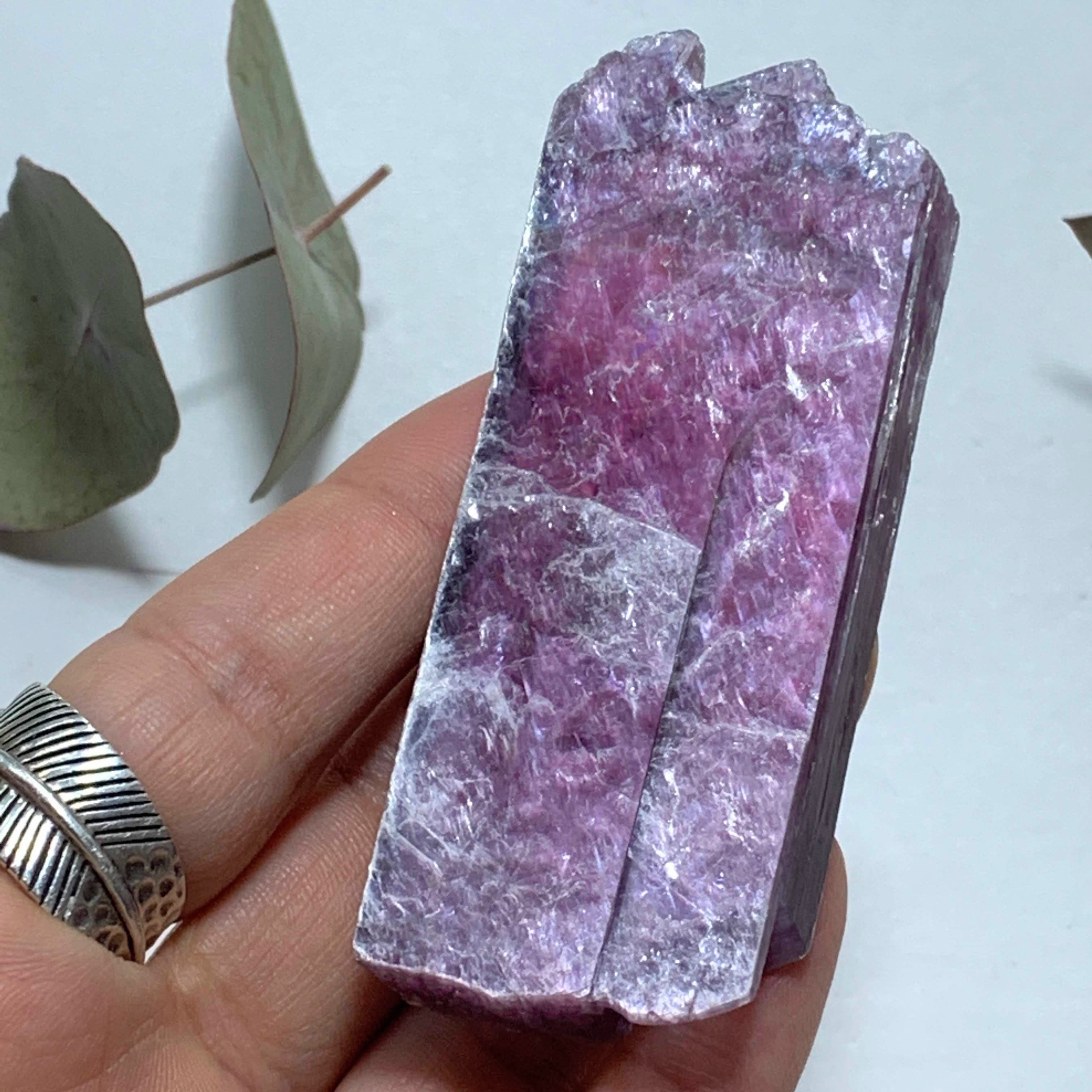 Gemmy Deep Violet Purple & High Shine Raw Lepidolite Specimen From Brazil #5 - Earth Family Crystals