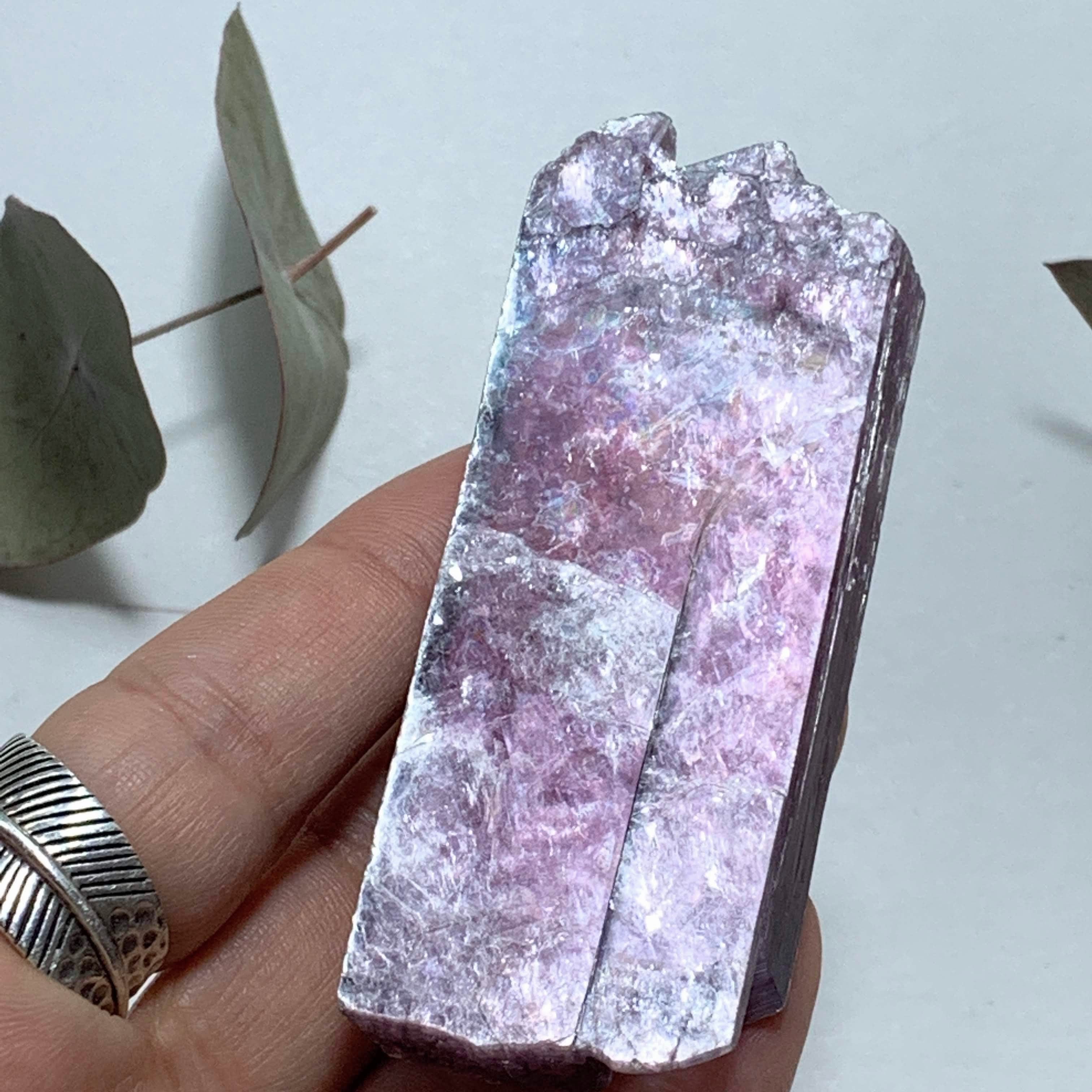 Gemmy Deep Violet Purple & High Shine Raw Lepidolite Specimen From Brazil #5 - Earth Family Crystals