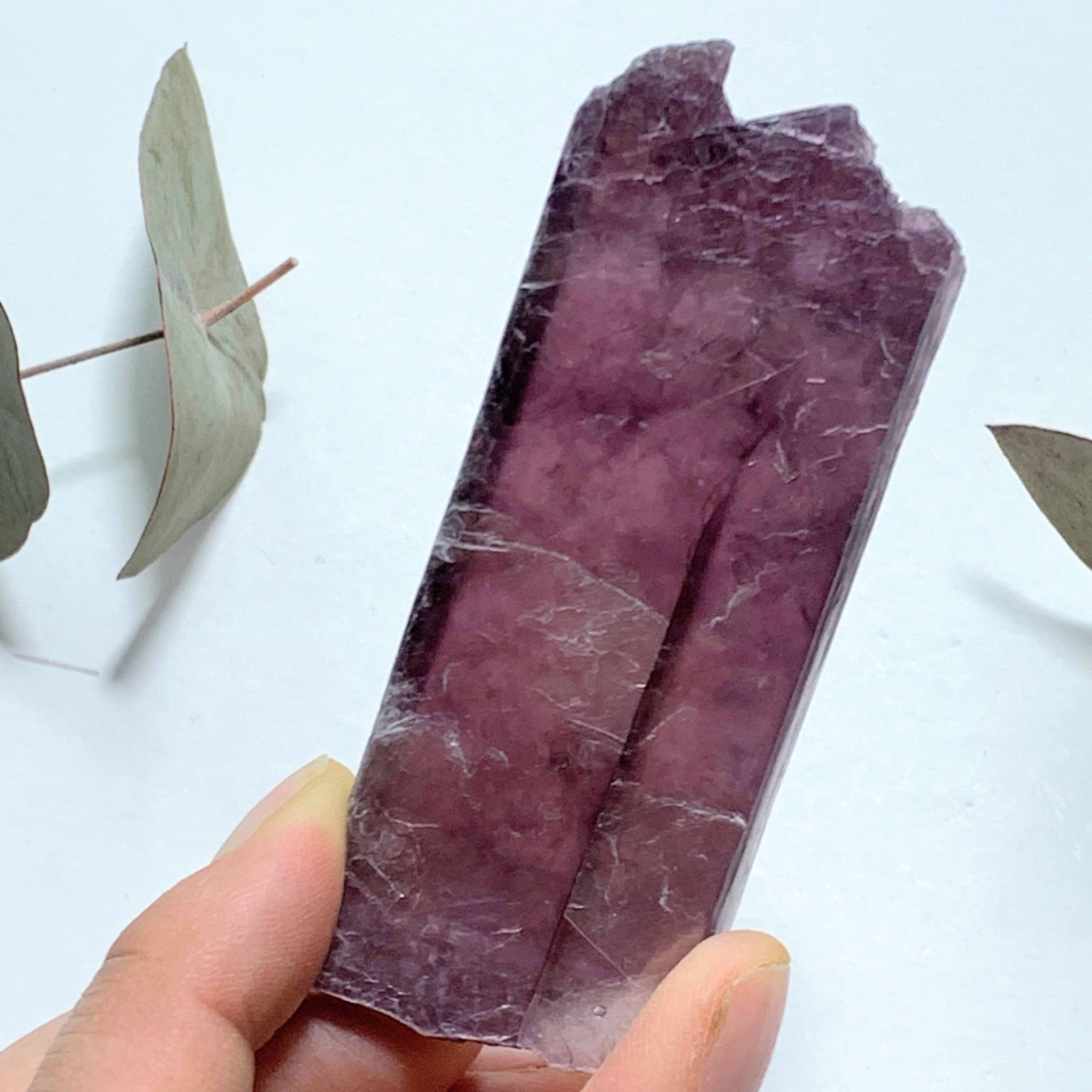 Gemmy Deep Violet Purple & High Shine Raw Lepidolite Specimen From Brazil #5 - Earth Family Crystals