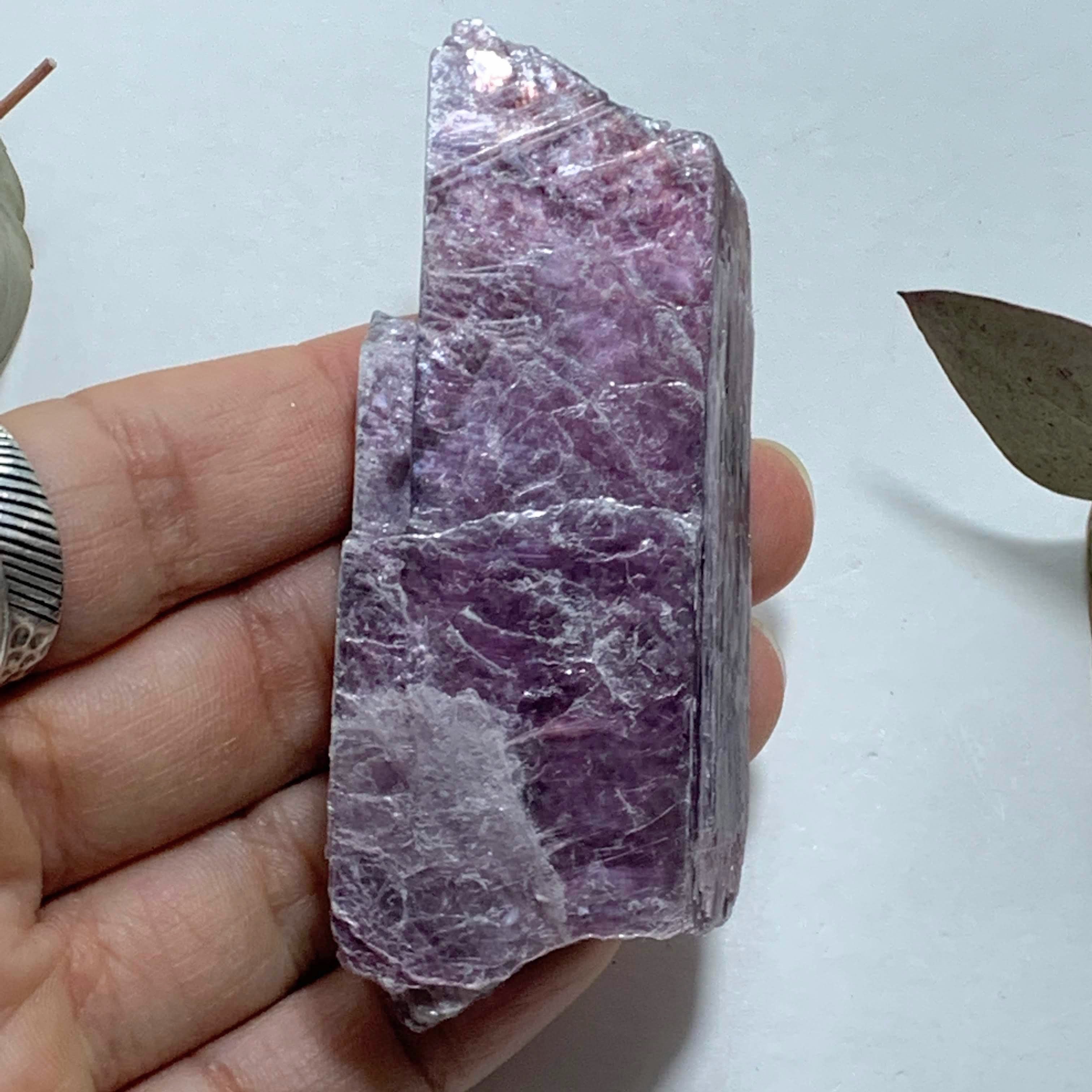 Gemmy Deep Violet Purple & High Shine Raw Lepidolite Specimen From Brazil #6 - Earth Family Crystals