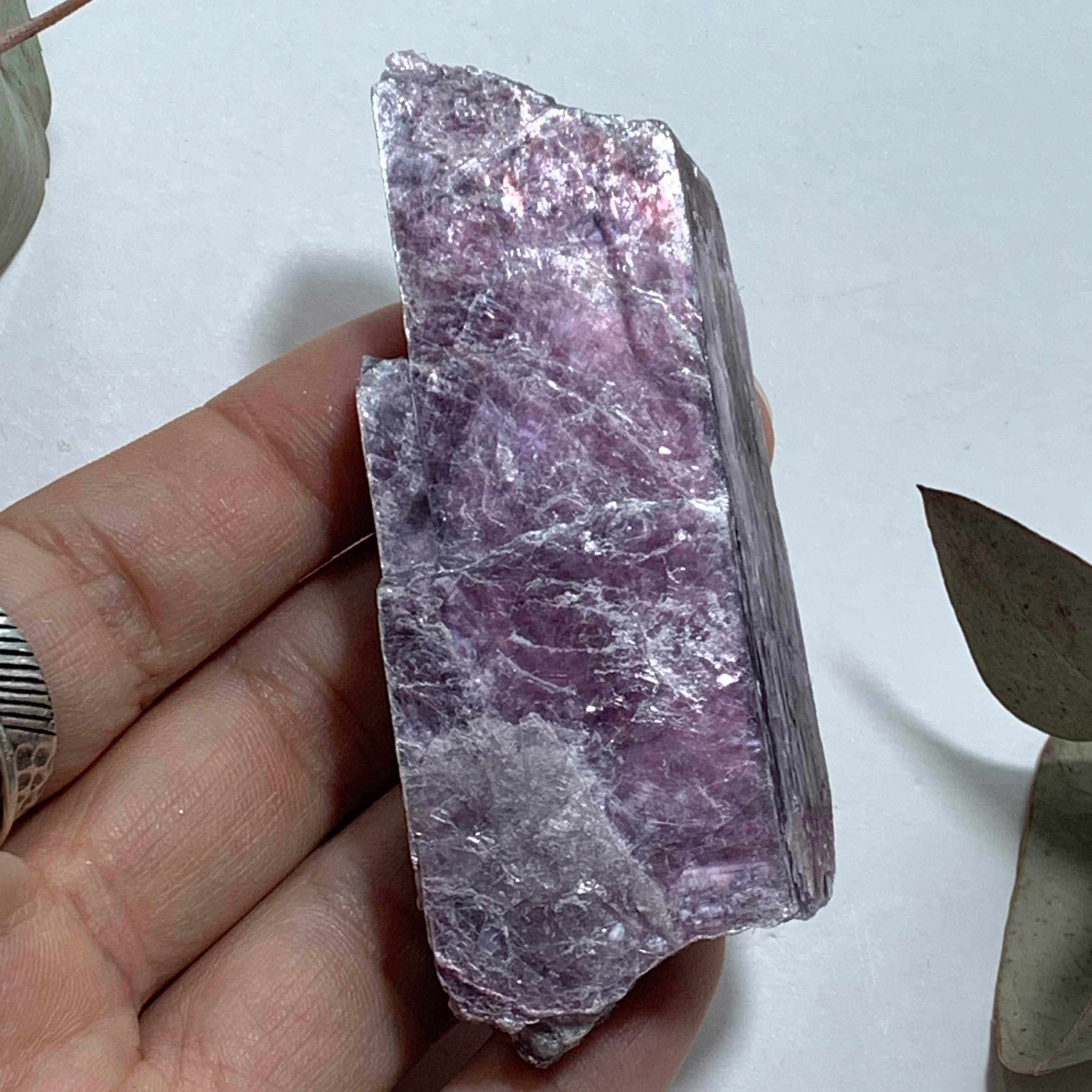 Gemmy Deep Violet Purple & High Shine Raw Lepidolite Specimen From Brazil #6 - Earth Family Crystals