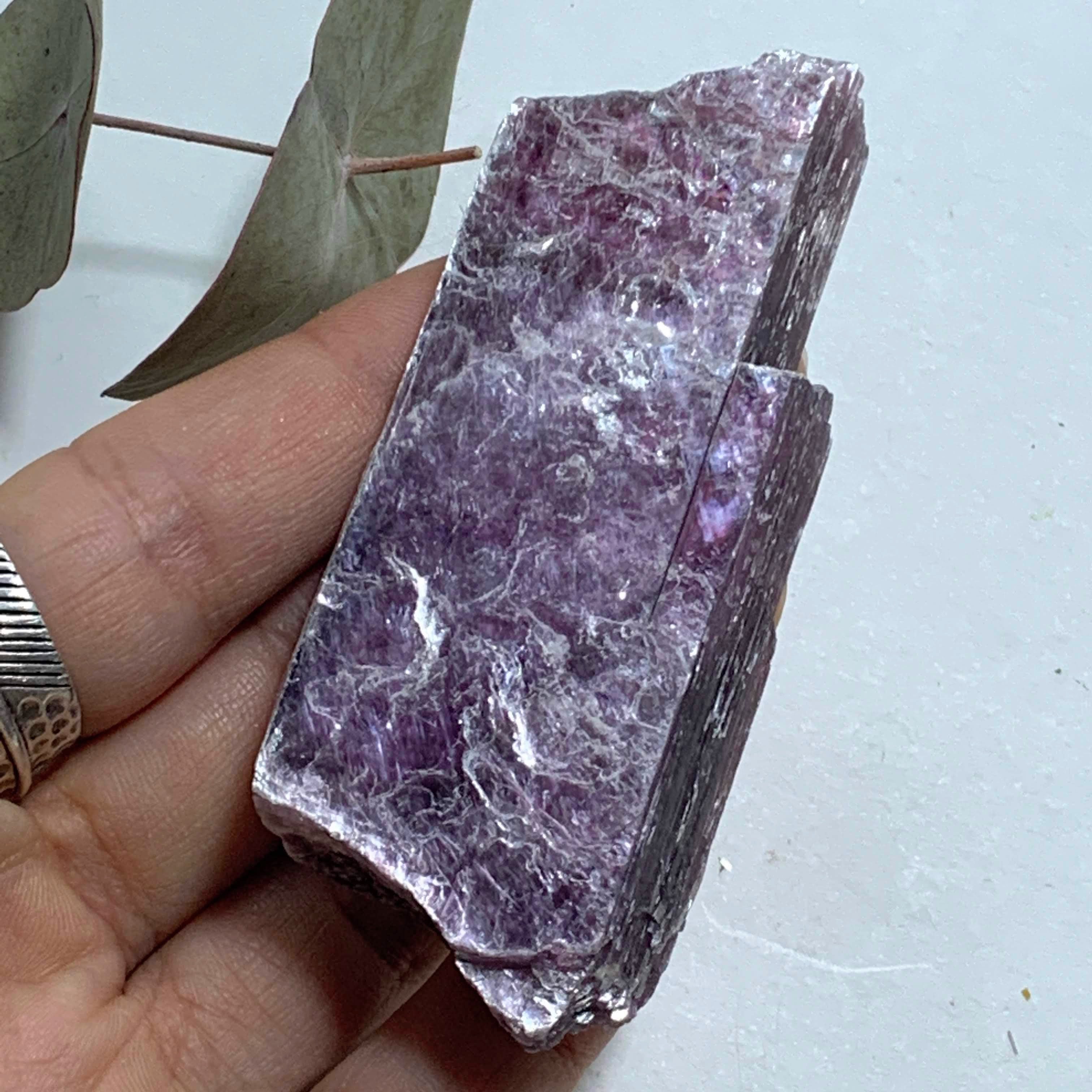 Gemmy Deep Violet Purple & High Shine Raw Lepidolite Specimen From Brazil #6 - Earth Family Crystals