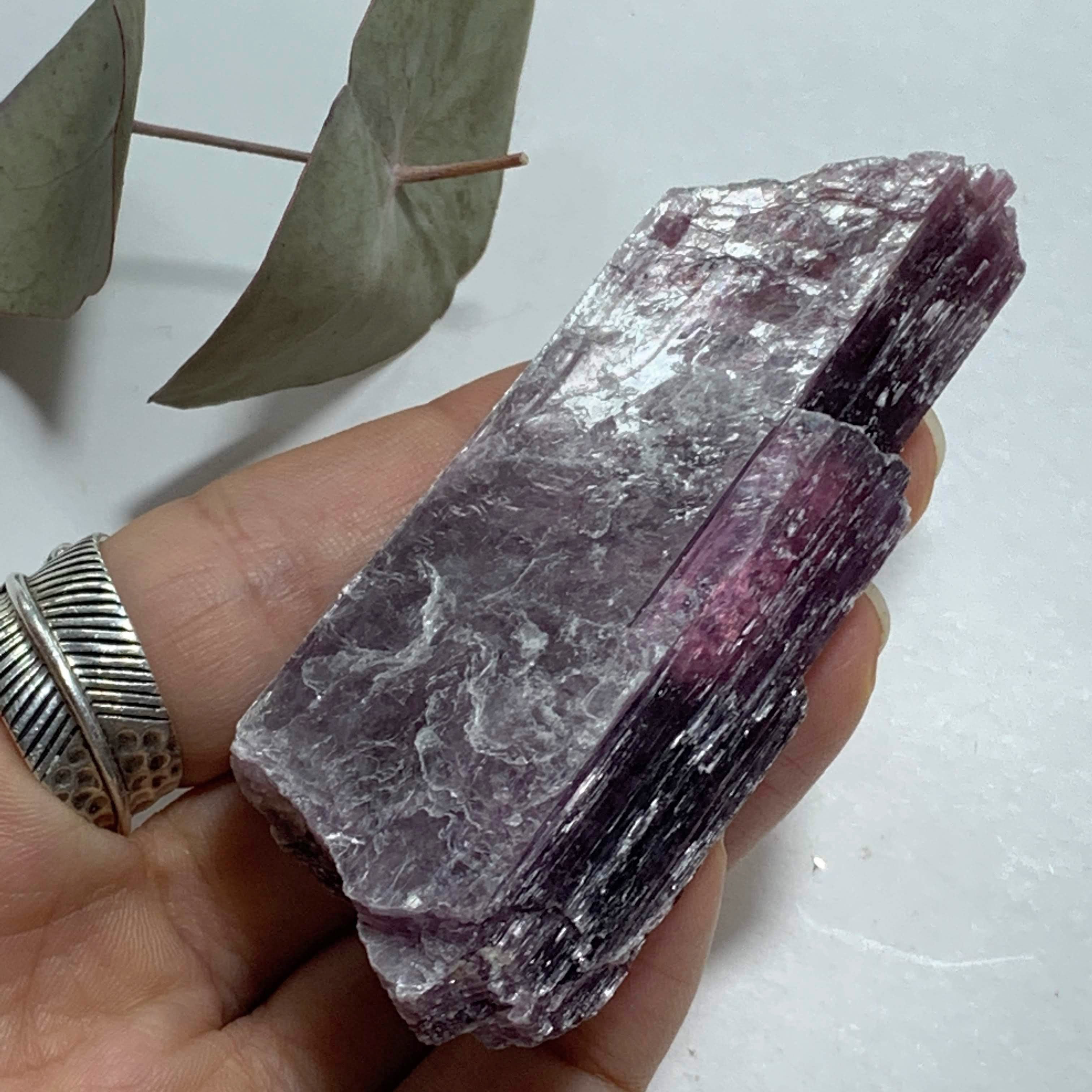 Gemmy Deep Violet Purple & High Shine Raw Lepidolite Specimen From Brazil #6 - Earth Family Crystals