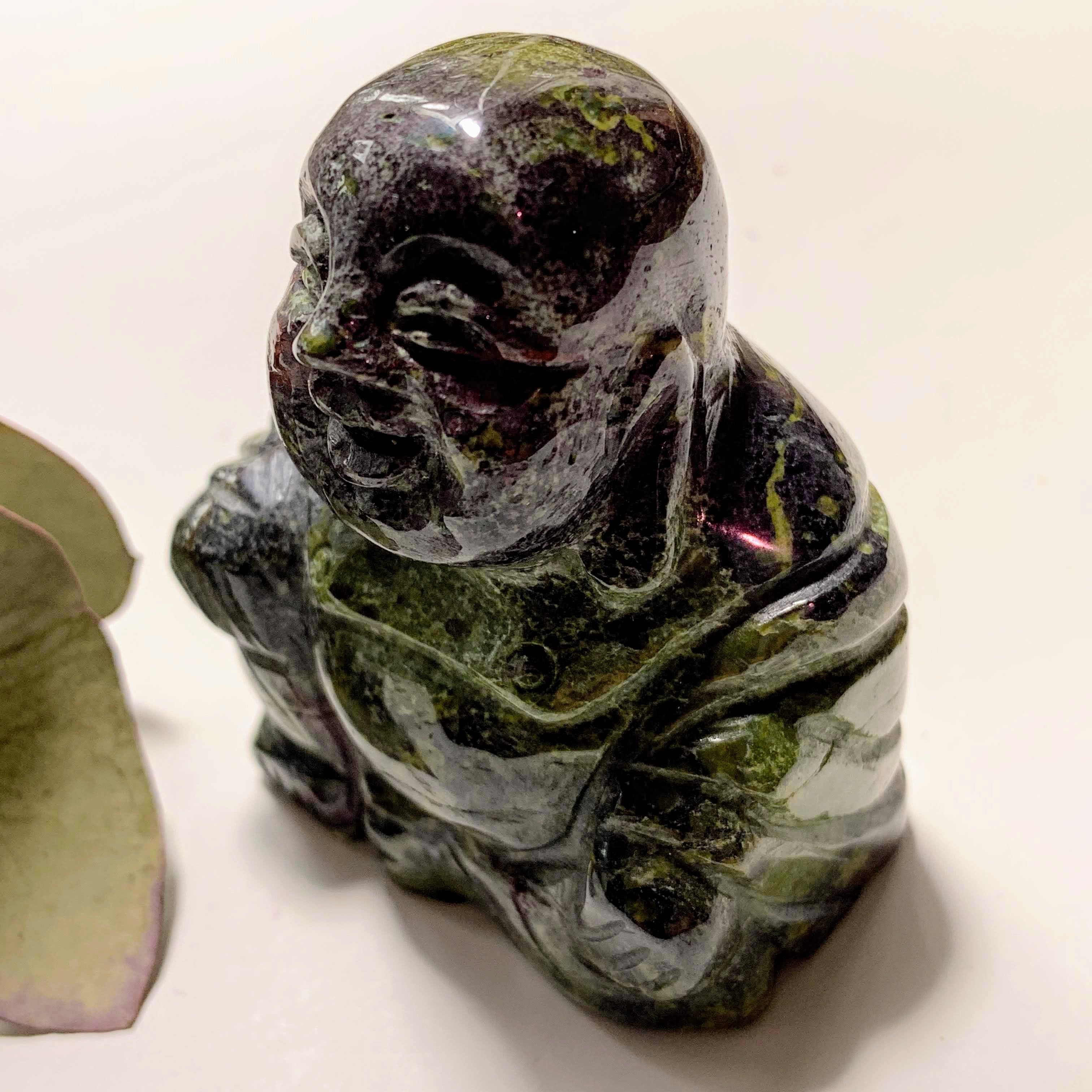 Buddha Carving in Dragons Blood Jasper Standing Large Display Carving - Earth Family Crystals