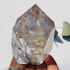 Incredible Rainbows Large Golden Rutilated Quartz Polished Clear Quartz Display Specimen