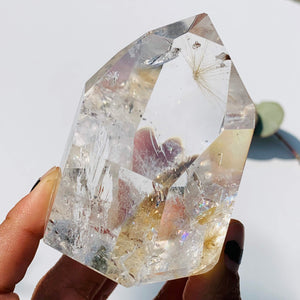 Incredible Rainbows Large Golden Rutilated Quartz Polished Clear Quartz Display Specimen