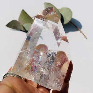 Incredible Rainbows Large Golden Rutilated Quartz Polished Clear Quartz Display Specimen