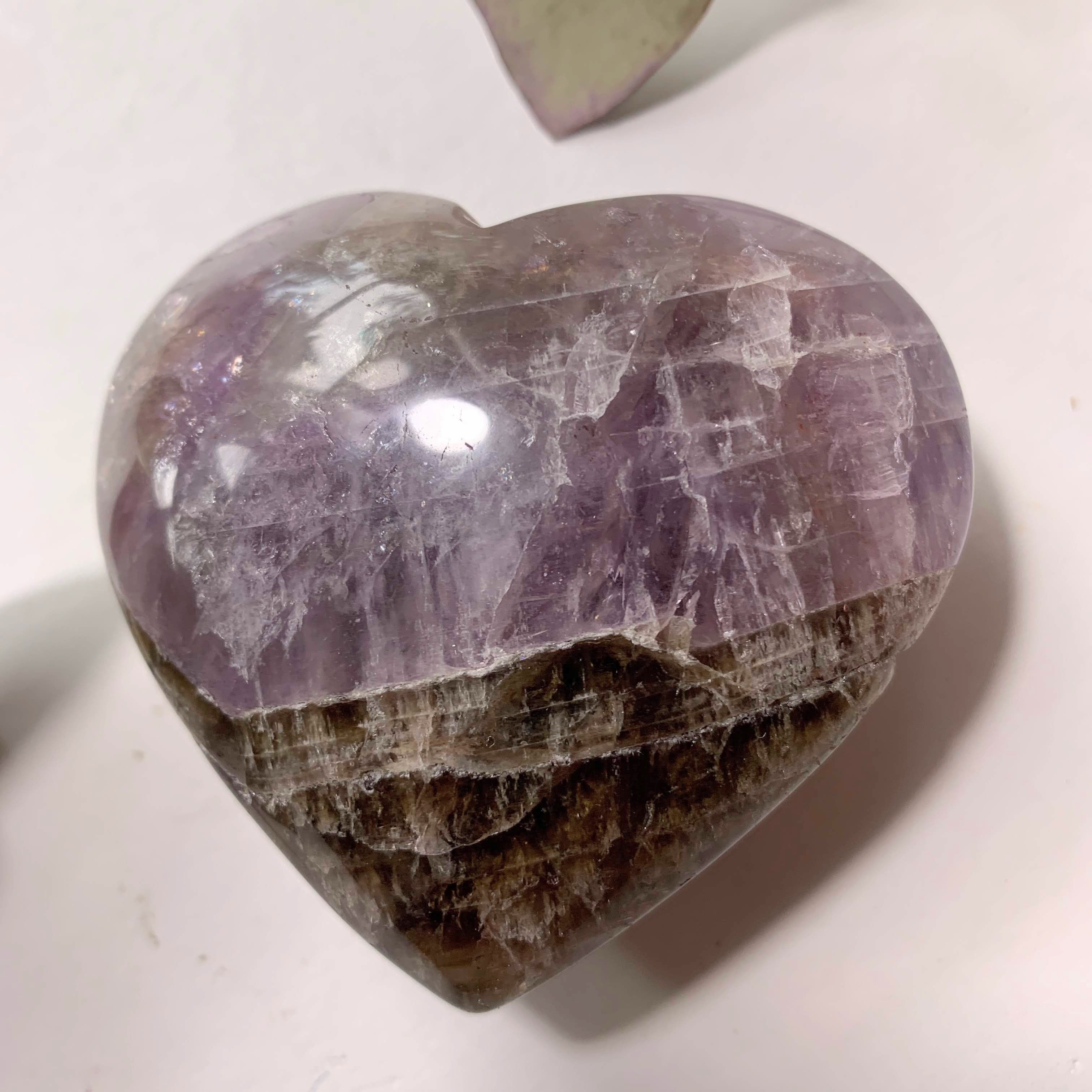 Rainbow Inclusions Puffy Super 7 Love Heart Carving From Brazil #3 - Earth Family Crystals